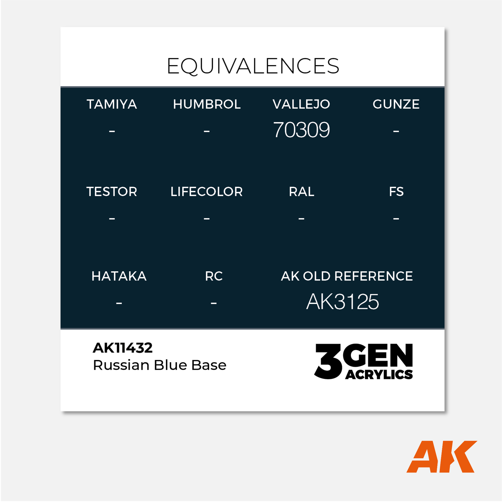 AK 3Gen Acrylics - Russian Blue Base