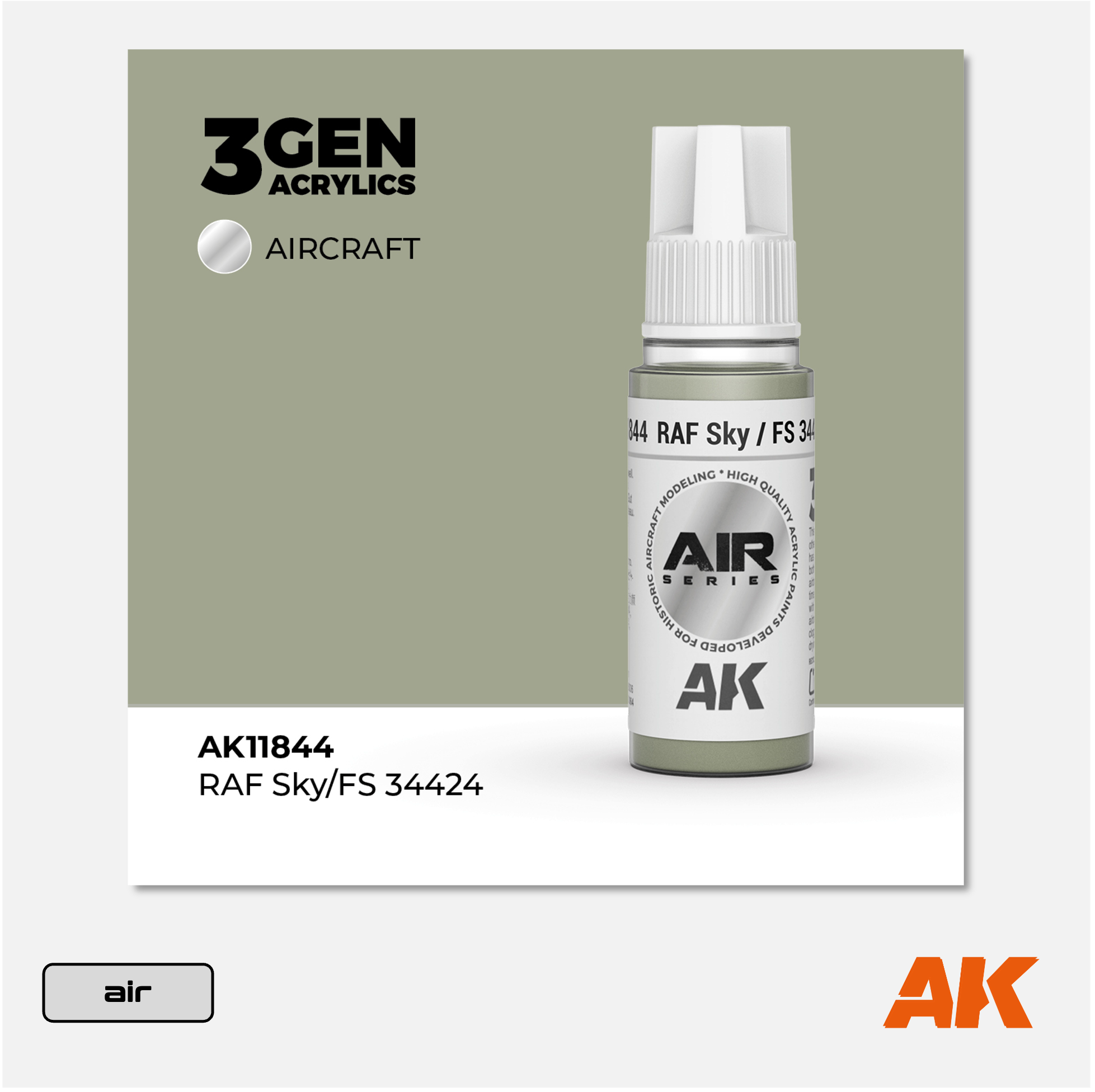AK 3Gen Acrylics - RAF Medium Sea Grey BS381c/637