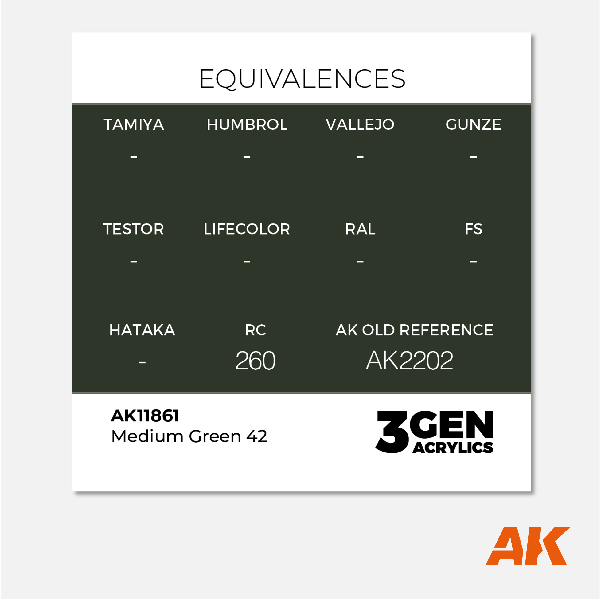 AK 3Gen Acrylics - Medium Green 42