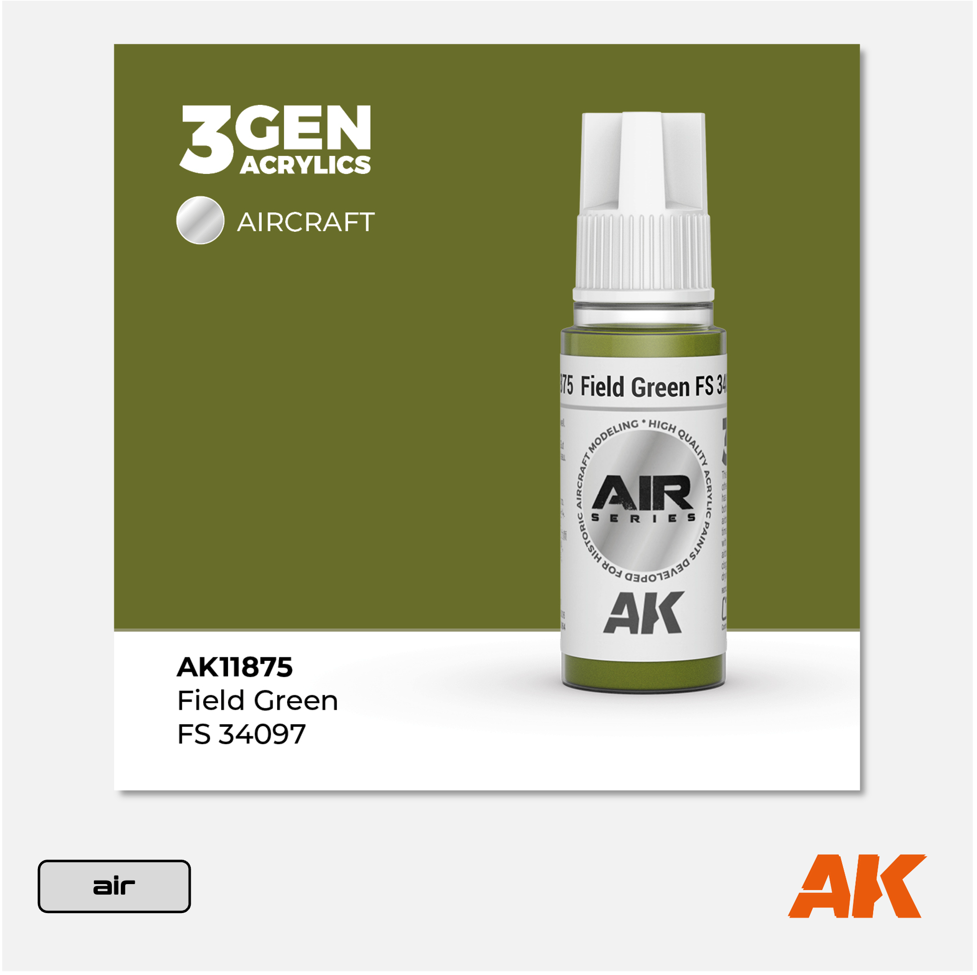 AK 3Gen Acrylics - Field Green FS 34097