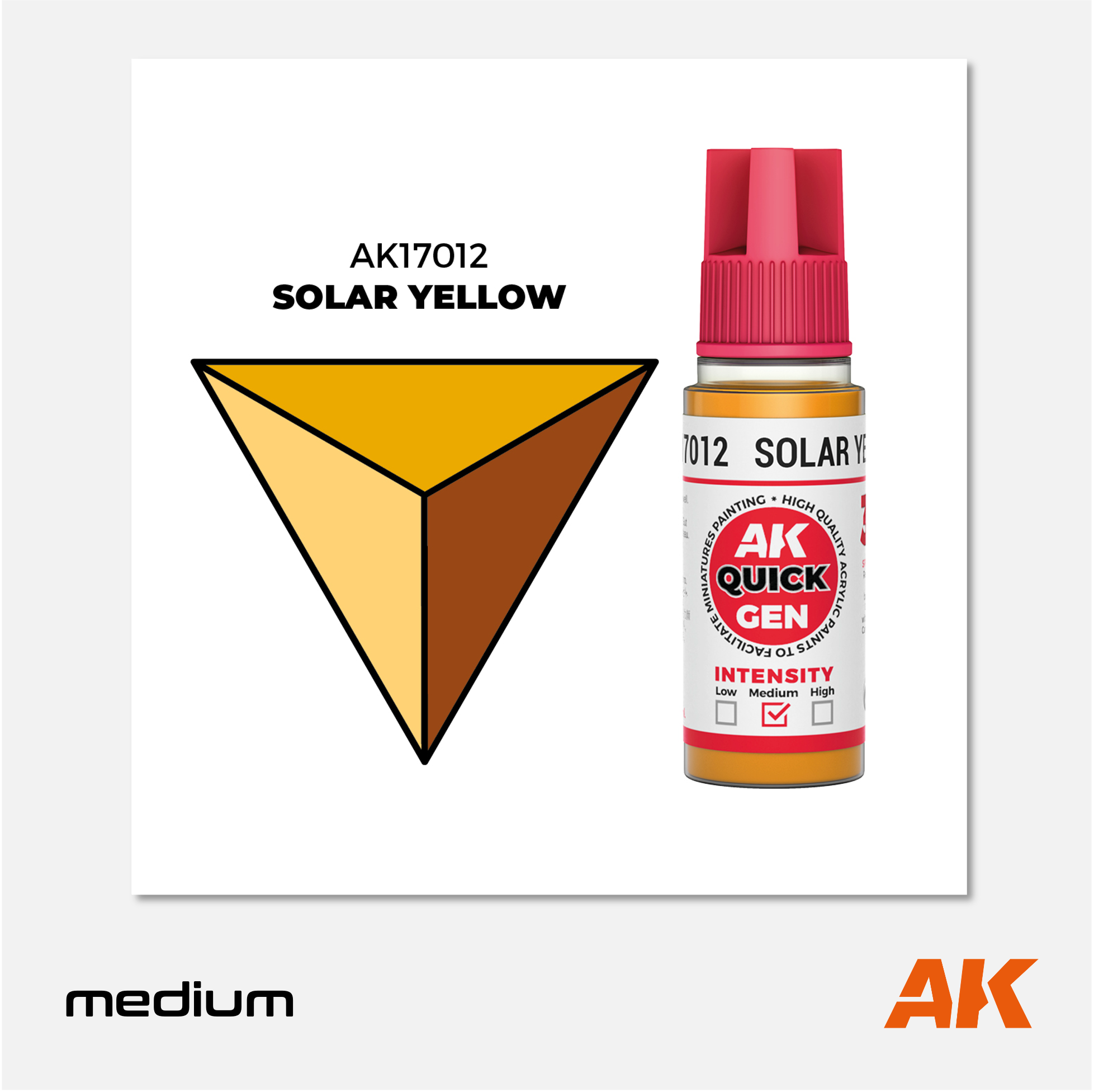 AK Interactive - Quick Gen Acrylics Paint - Solar Yellow - AK17012 - Gothaforce