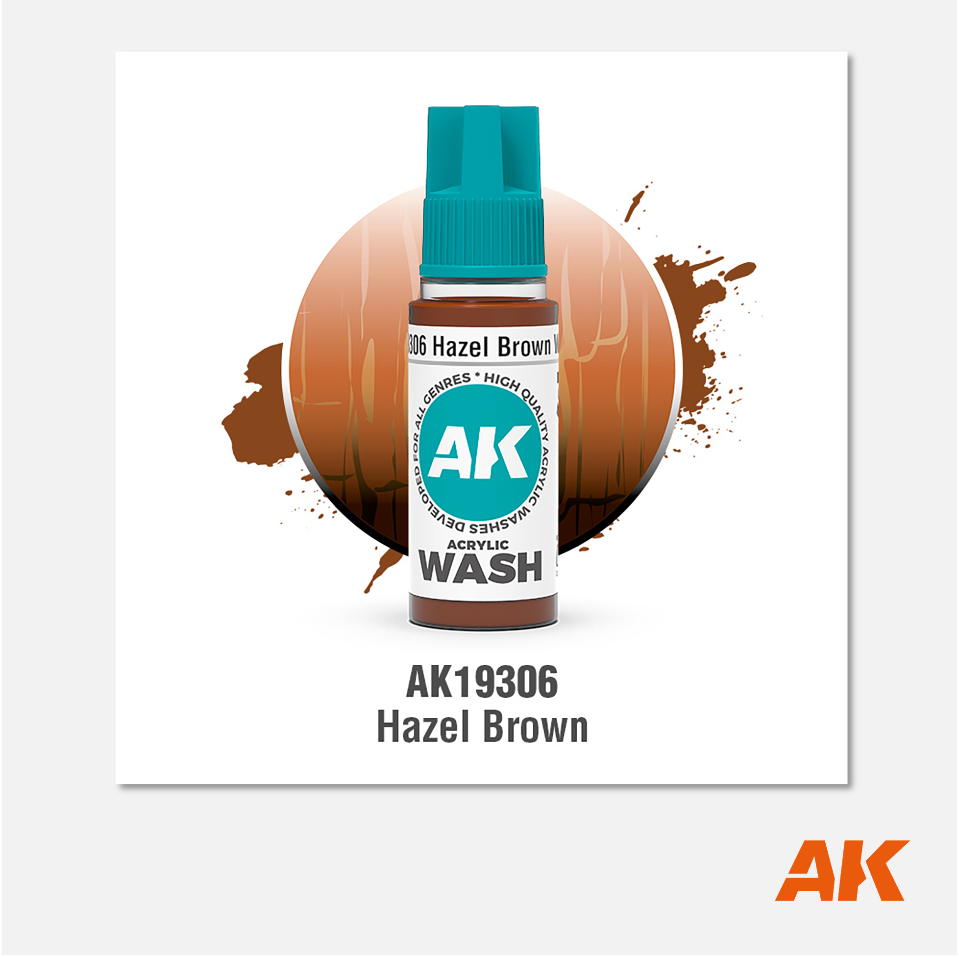 AK Interactive - Acrylic Wash - Hazel Brown - AK19306 - Gothaforce