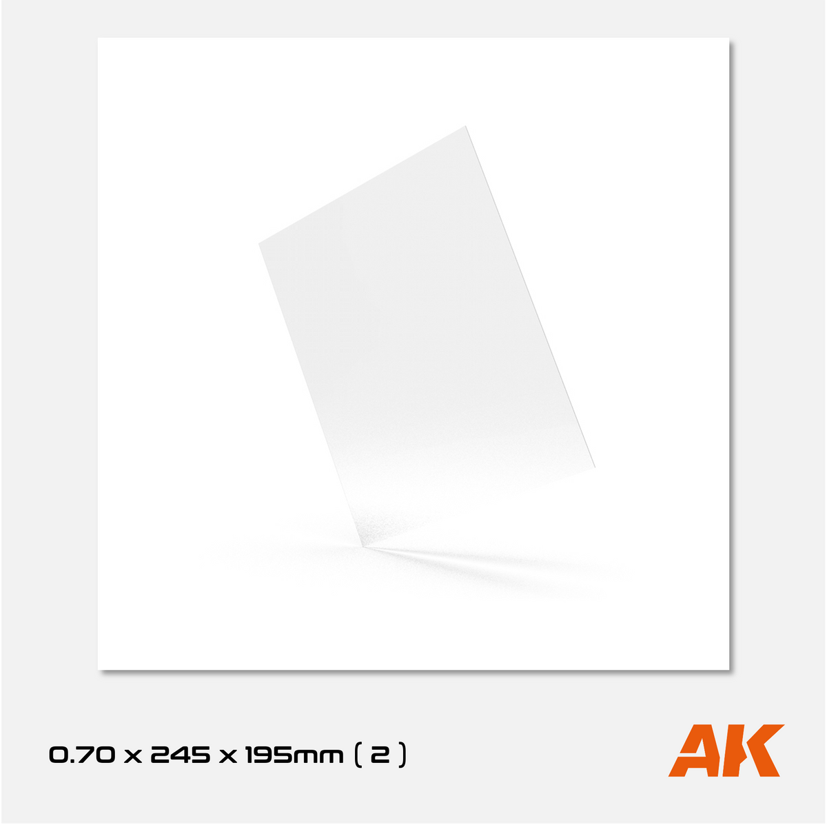 AK Styrene Sheet - 0.70mm thickness - 245mm x 295mm (3 units)