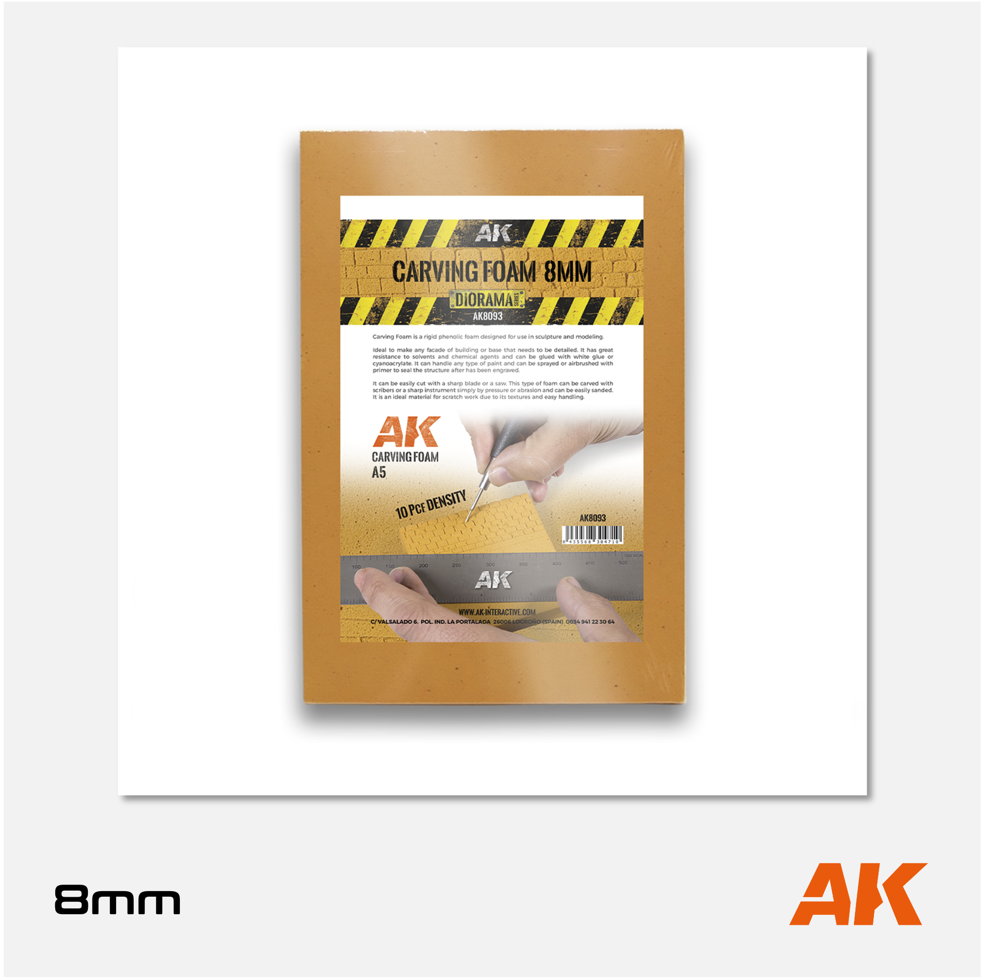 AK Interactive - Carving Foam 8mm A5 size - AK8093 - Gothaforce