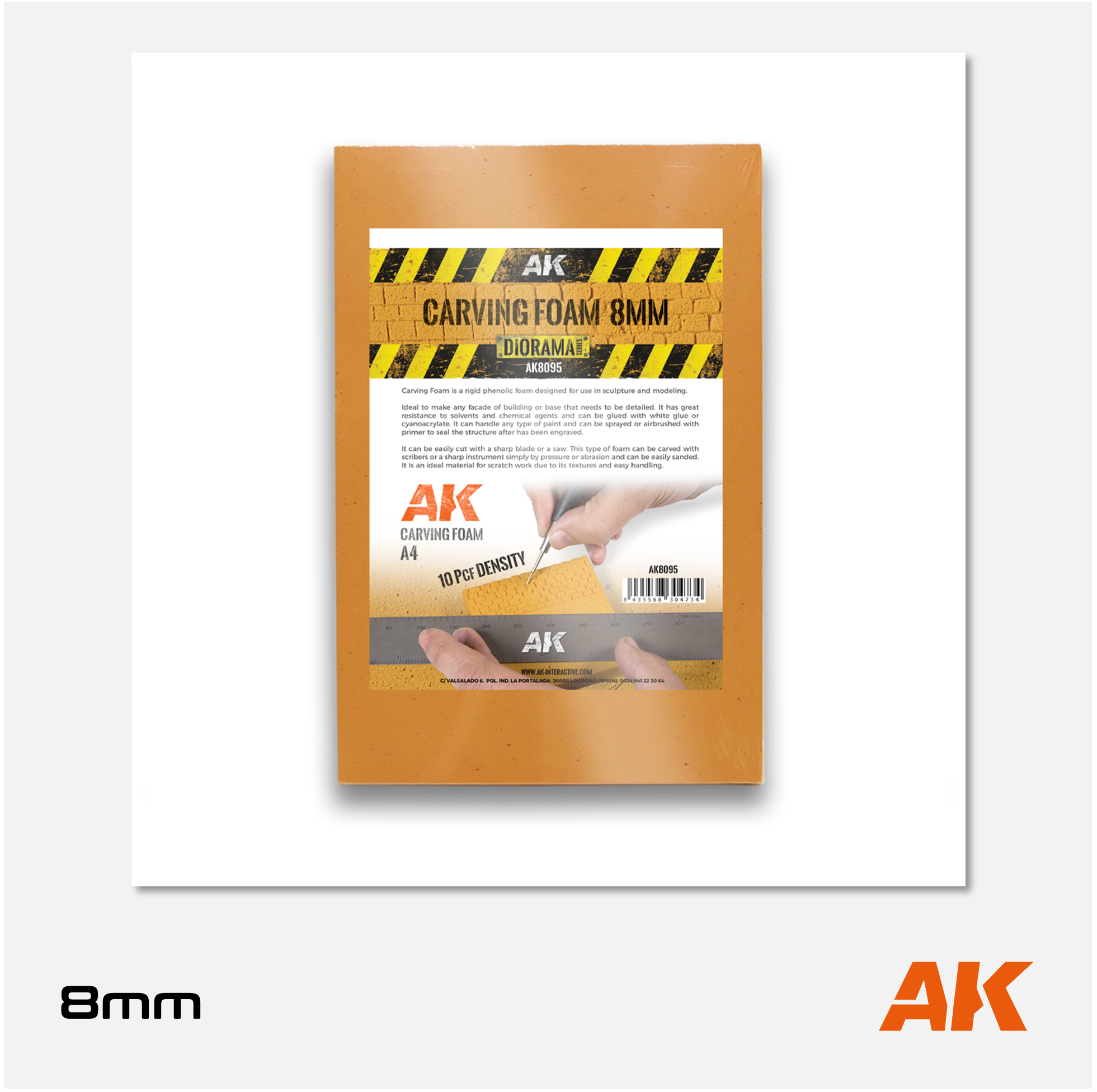 AK Interactive - Carving Foam 8mm A4 size - AK8095 - Gothaforce