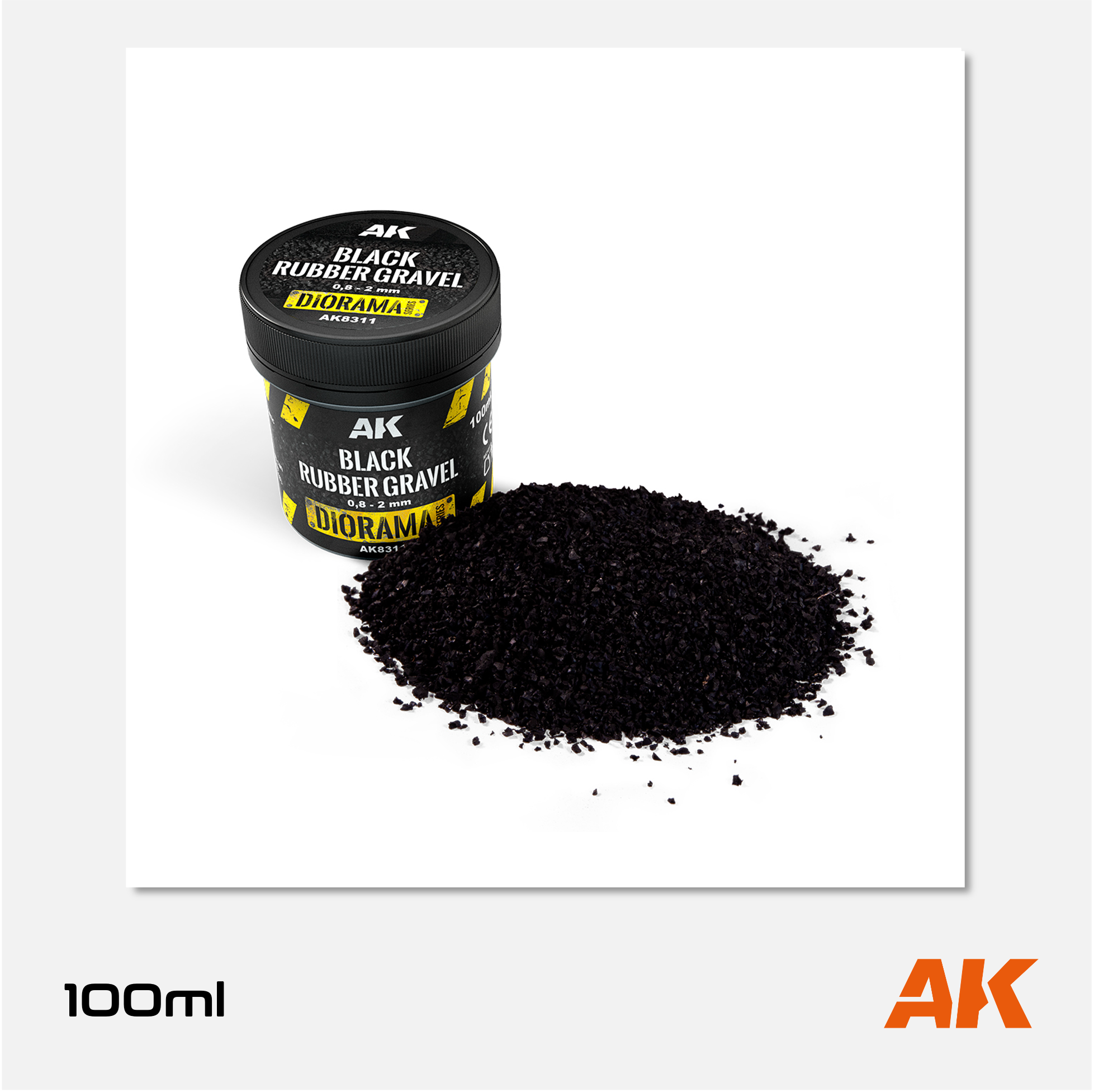 AK Black Rubber Gravel 0.8 - 2mm