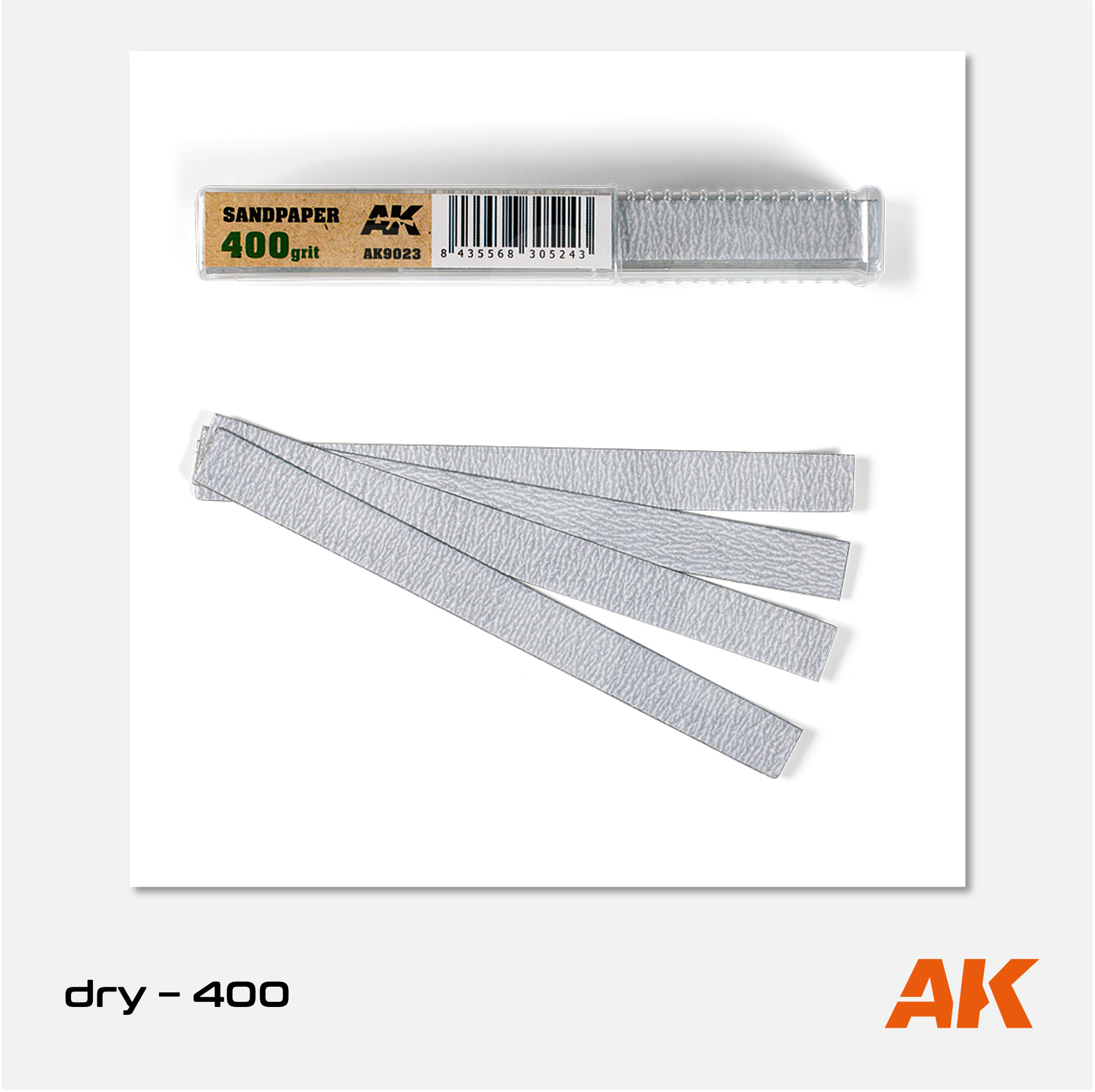 AK Interactive - Sandpaper - 400 grit (dry) - 50 sticks 11cm x 1cm - AK9023 - Gothaforce