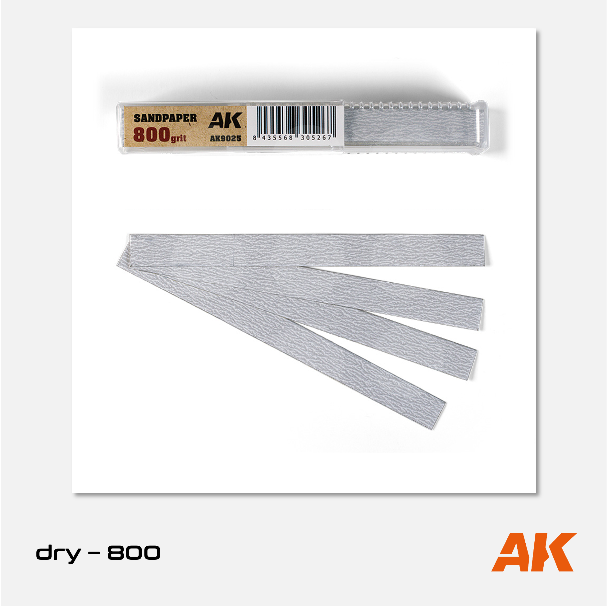 AK Interactive - Sandpaper - 800 grit (dry) - 50 sticks 11cm x 1cm - AK9025 - Gothaforce