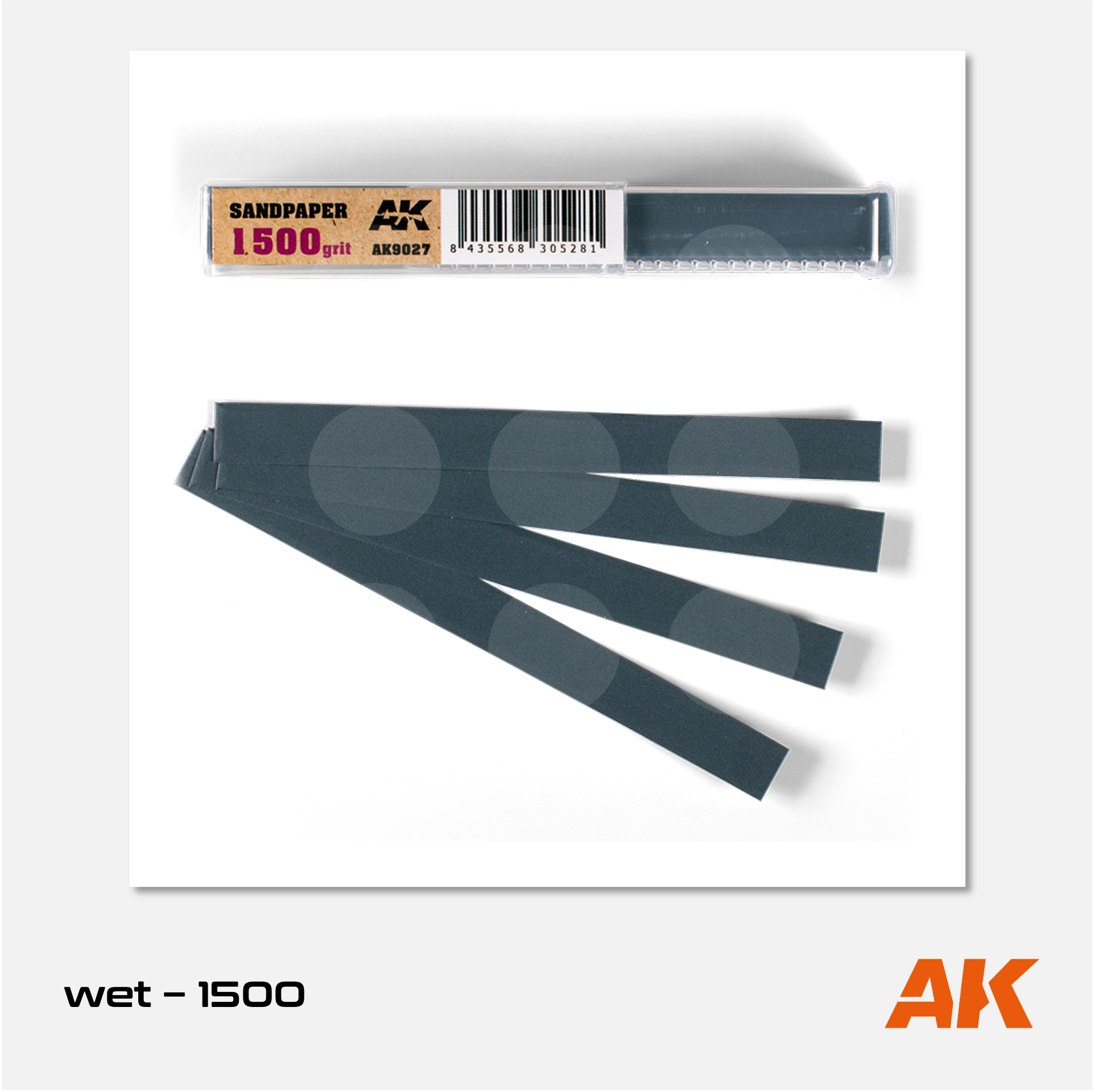 AK Interactive - Sandpaper - 1500 grit (wet) - 50 sticks 11cm x 1cm - AK9027 - Gothaforce