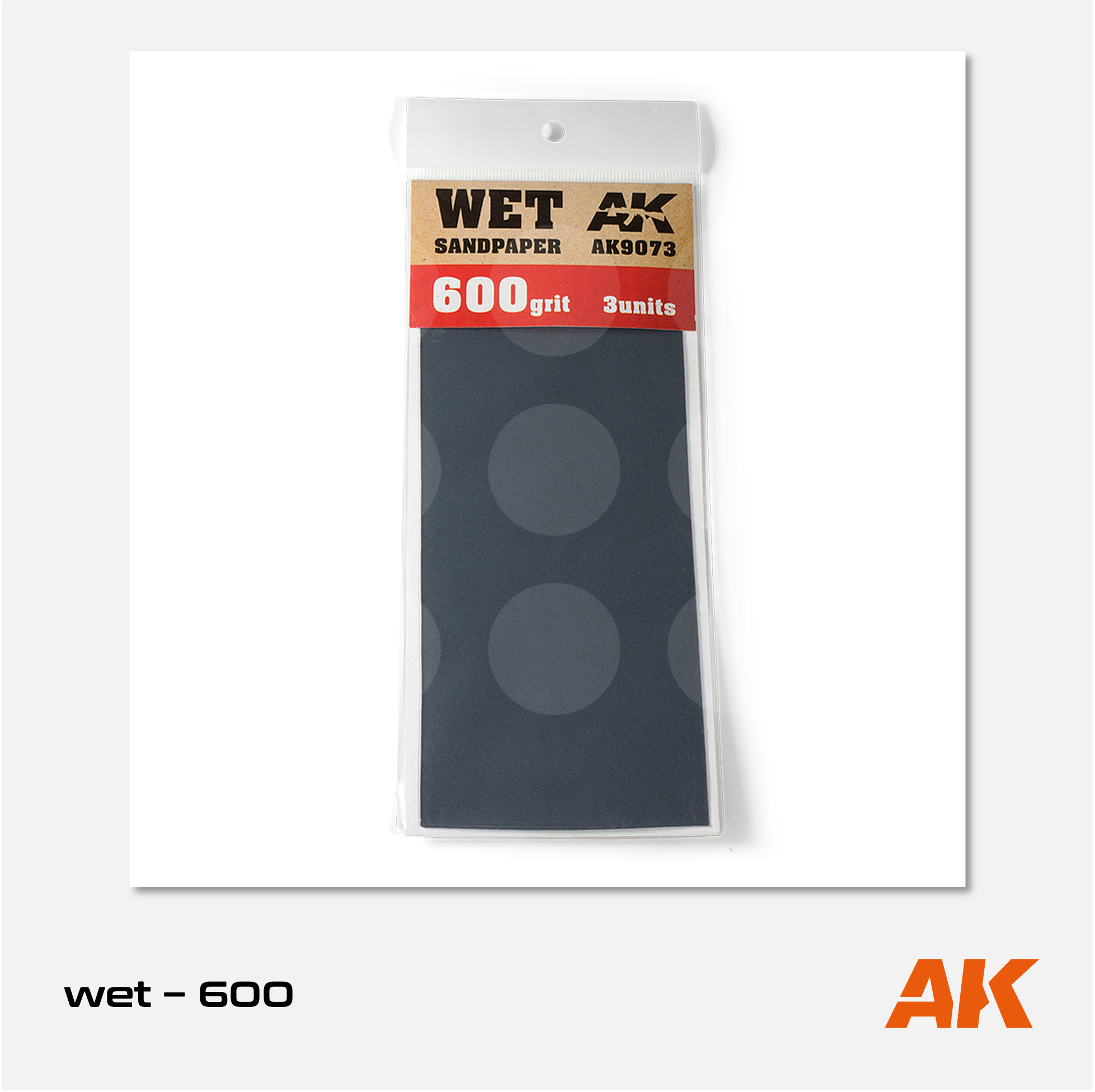 AK Wet Sandpaper - 600 grit (3 units)