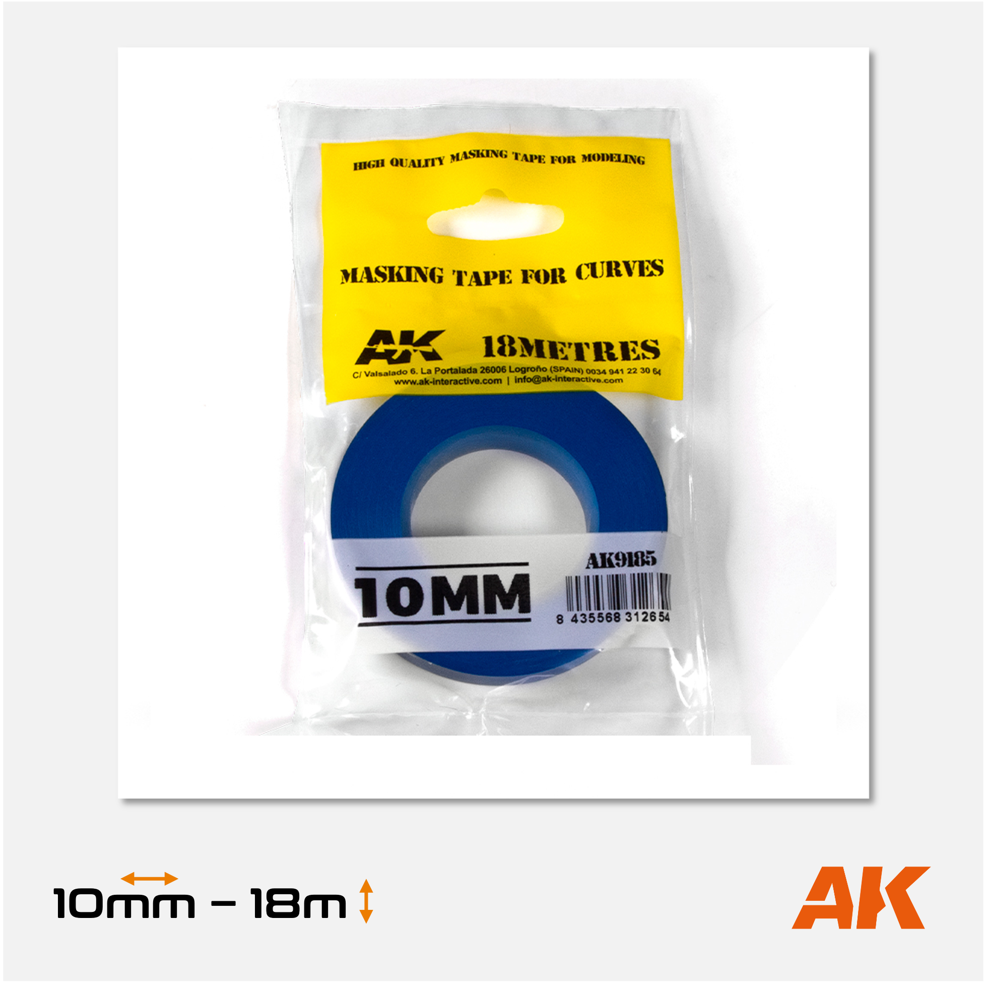 AK Masking Tape for Curves - 10mm