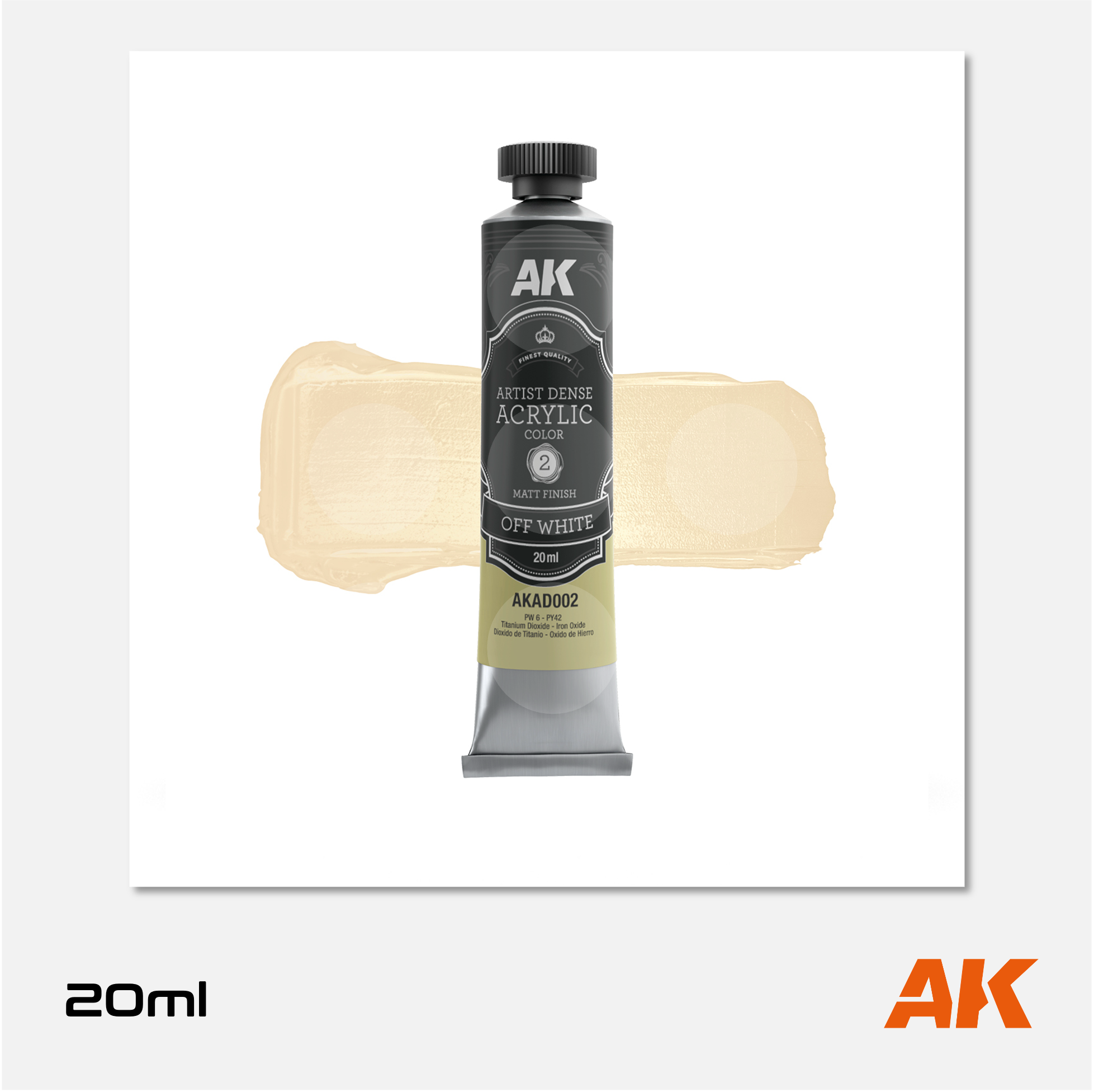 AK Interactive - Artist Dense Acrylic Colors - Off White - AKAD002 - Gothaforce