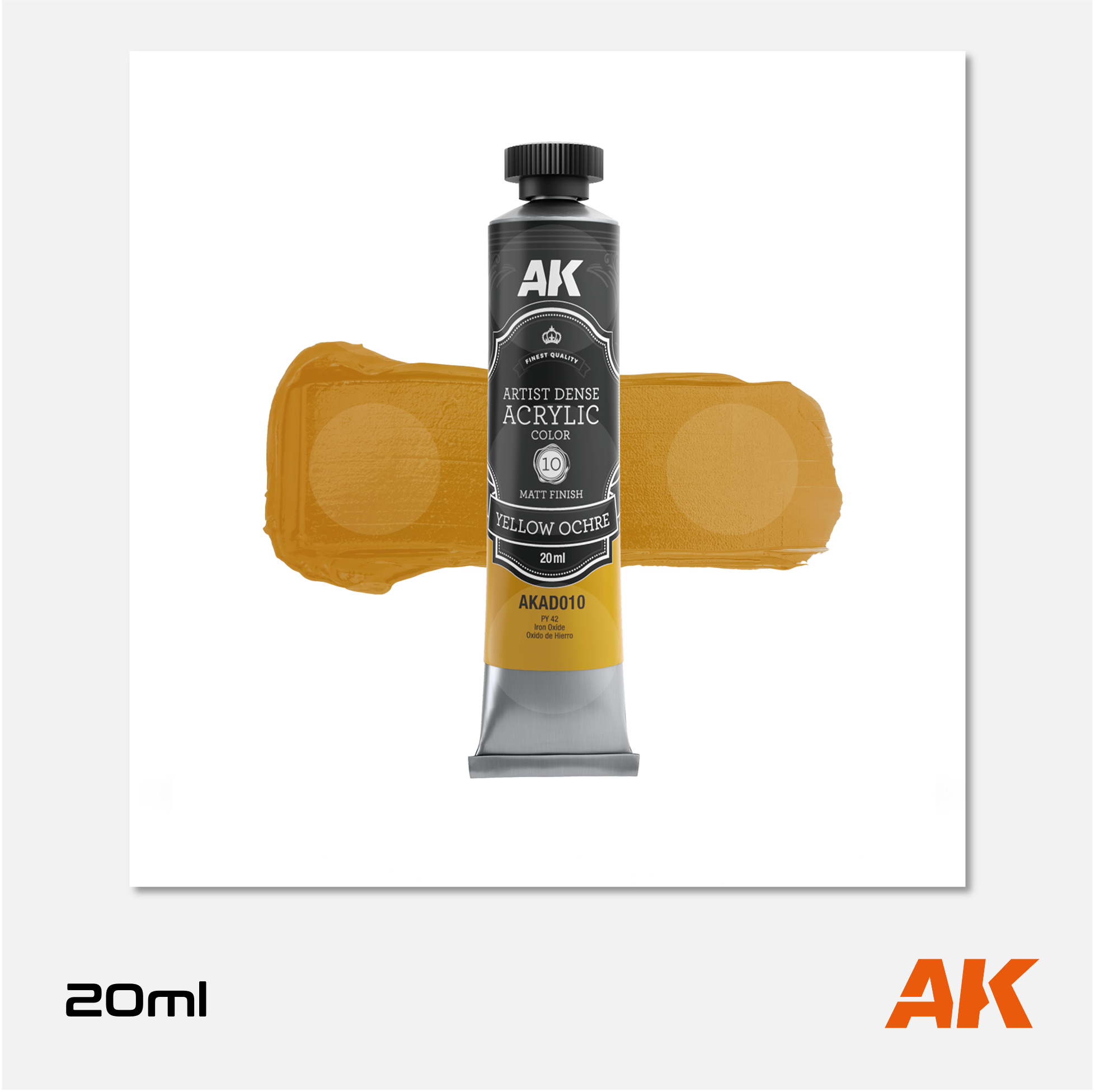 AK Interactive - Artist Dense Acrylic Colors - Yellow Ochre - AKAD010 - Gothaforce