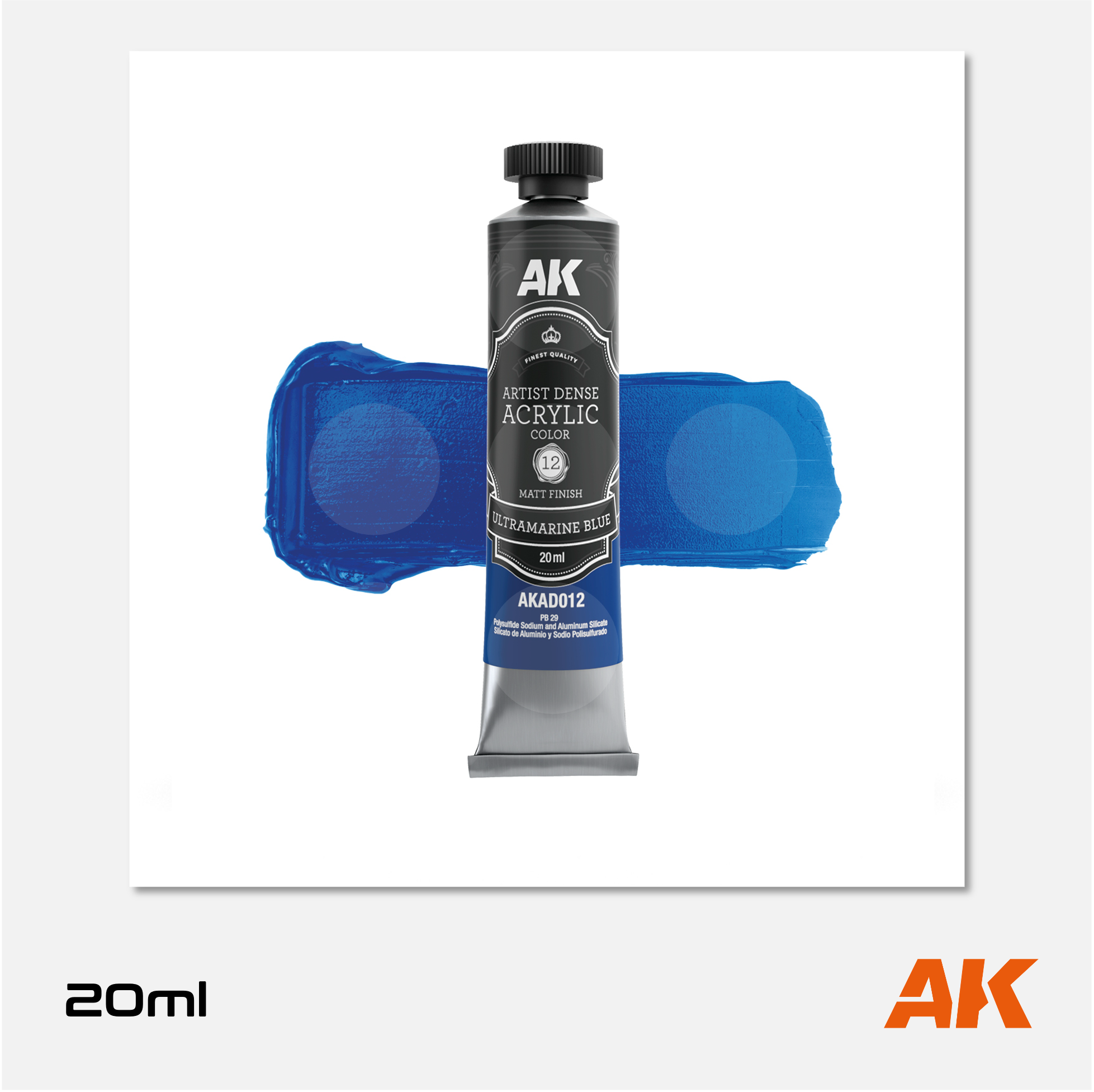 AK Interactive - Artist Dense Acrylic Colors - Ultramarine Blue - AKAD012 - Gothaforce