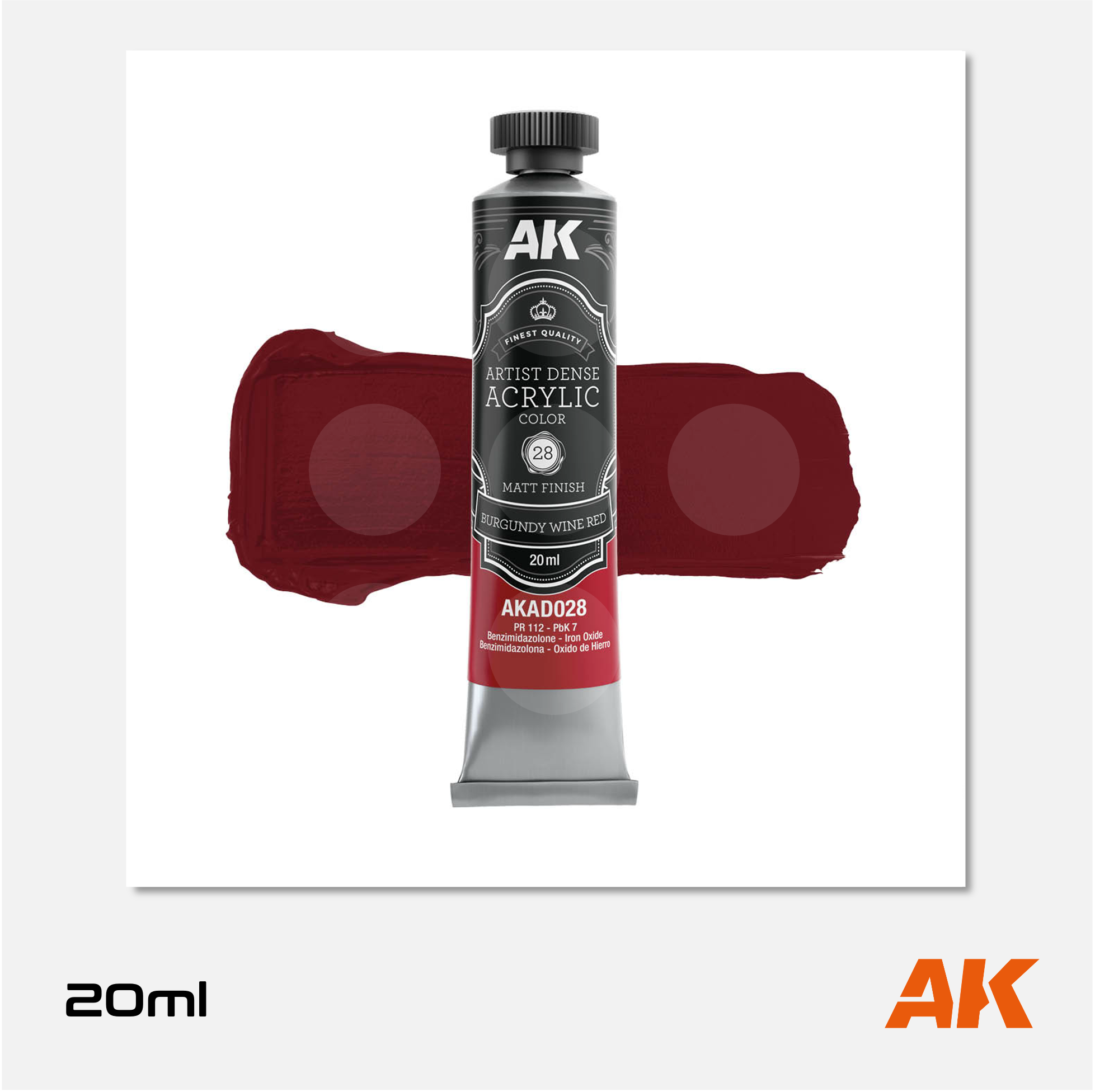 AK Artist Dense Acrylic Colors - Burgundy Wine Red
