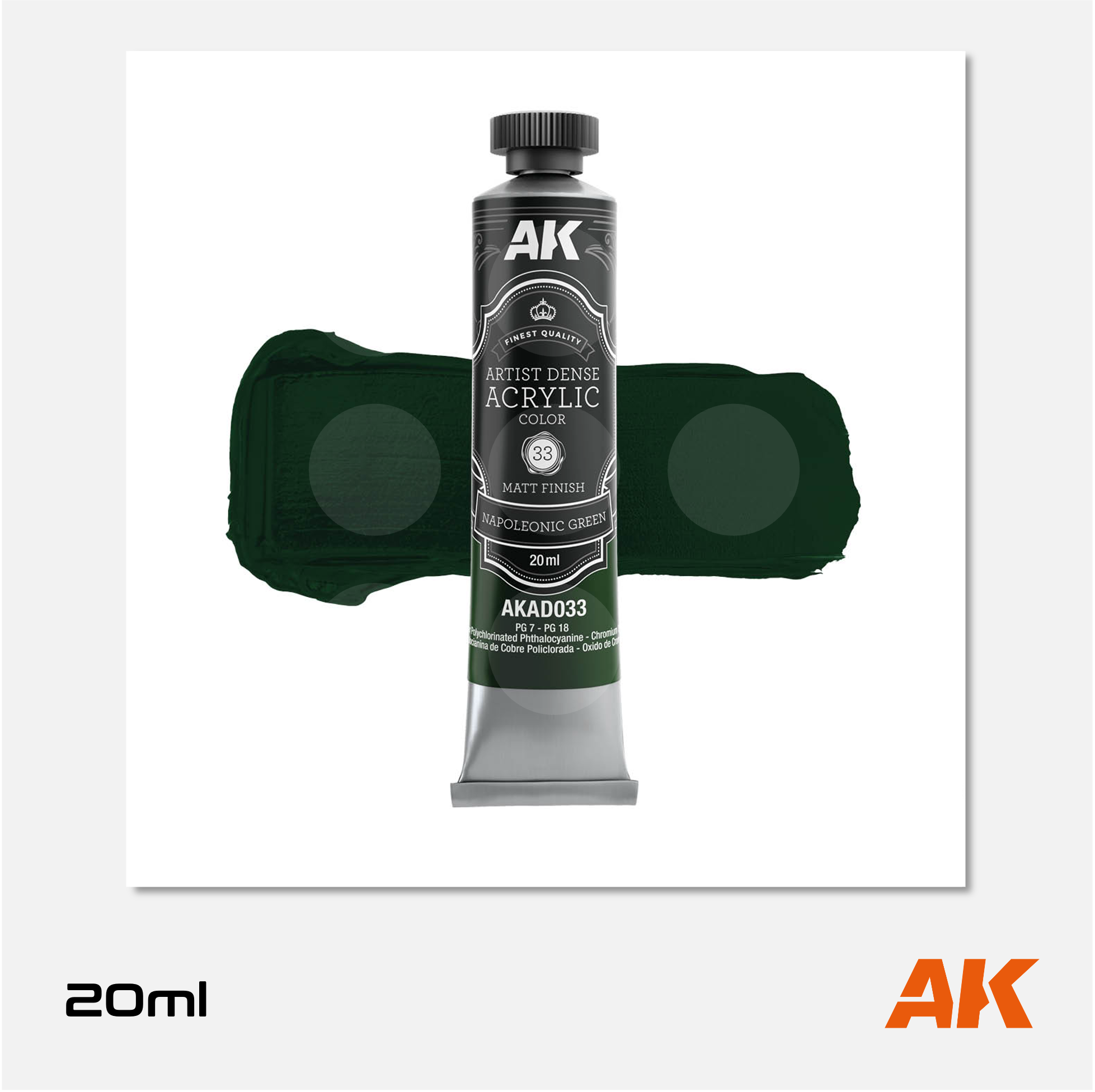 AK Artist Dense Acrylic Colors - Napoleonic Green