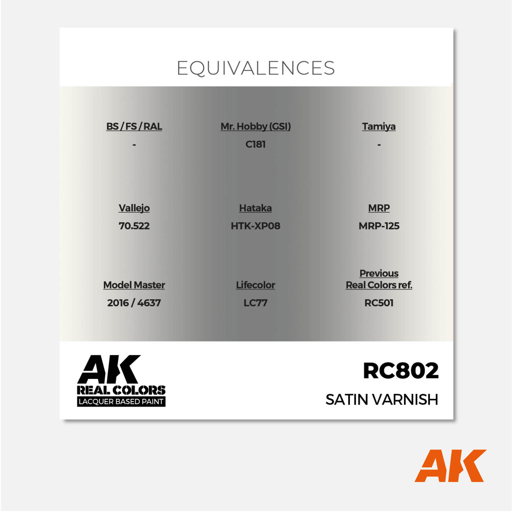AK Interactive - Real Colors Lacquer Based Paint - Satin Varnish - RC802 - Gothaforce