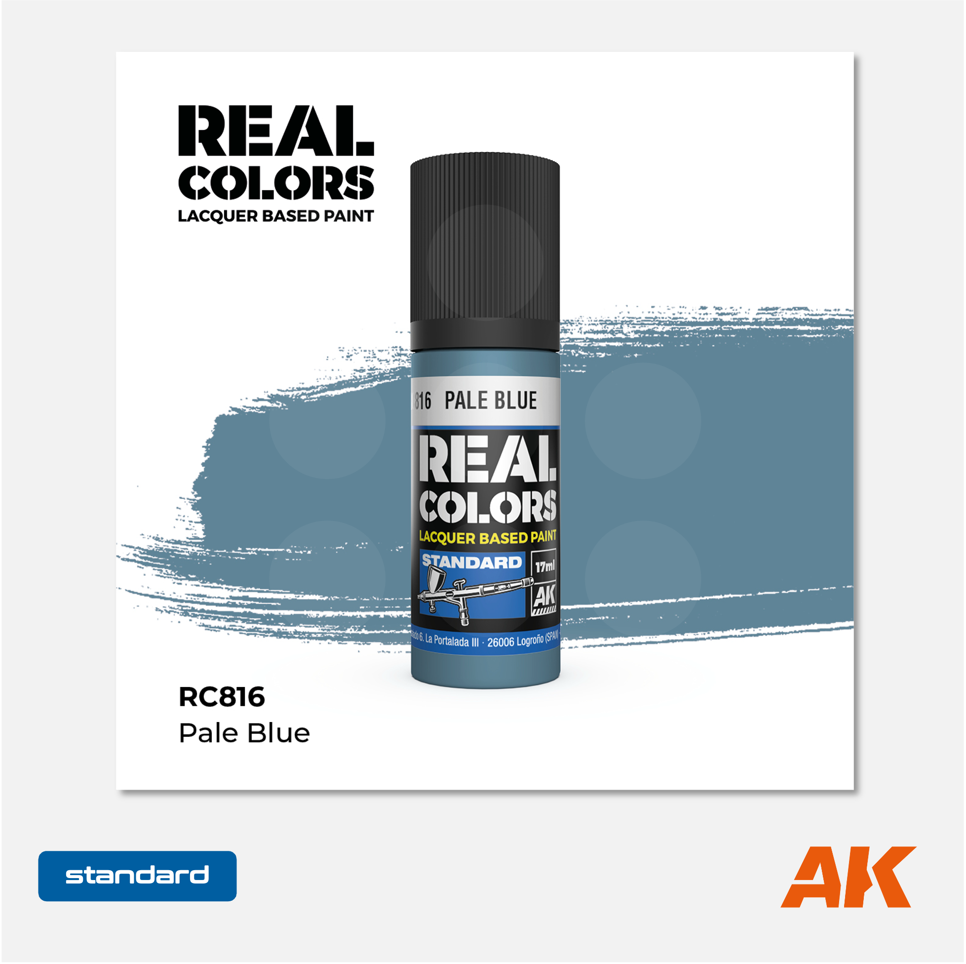 AK Interactive - Real Colors Lacquer Based Paint - Pale Blue - RC816 - Gothaforce