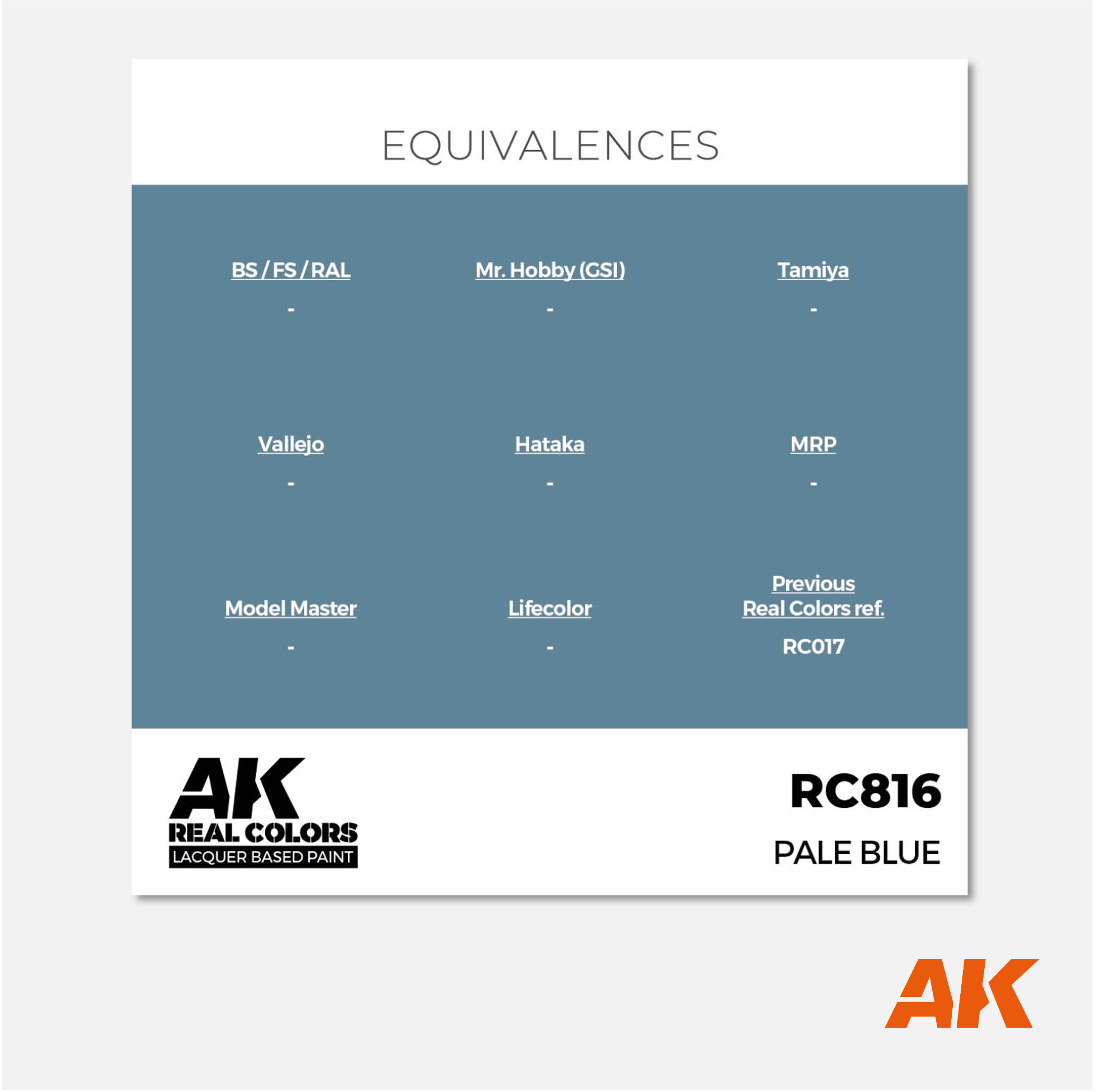 AK Interactive - Real Colors Lacquer Based Paint - Pale Blue - RC816 - Gothaforce