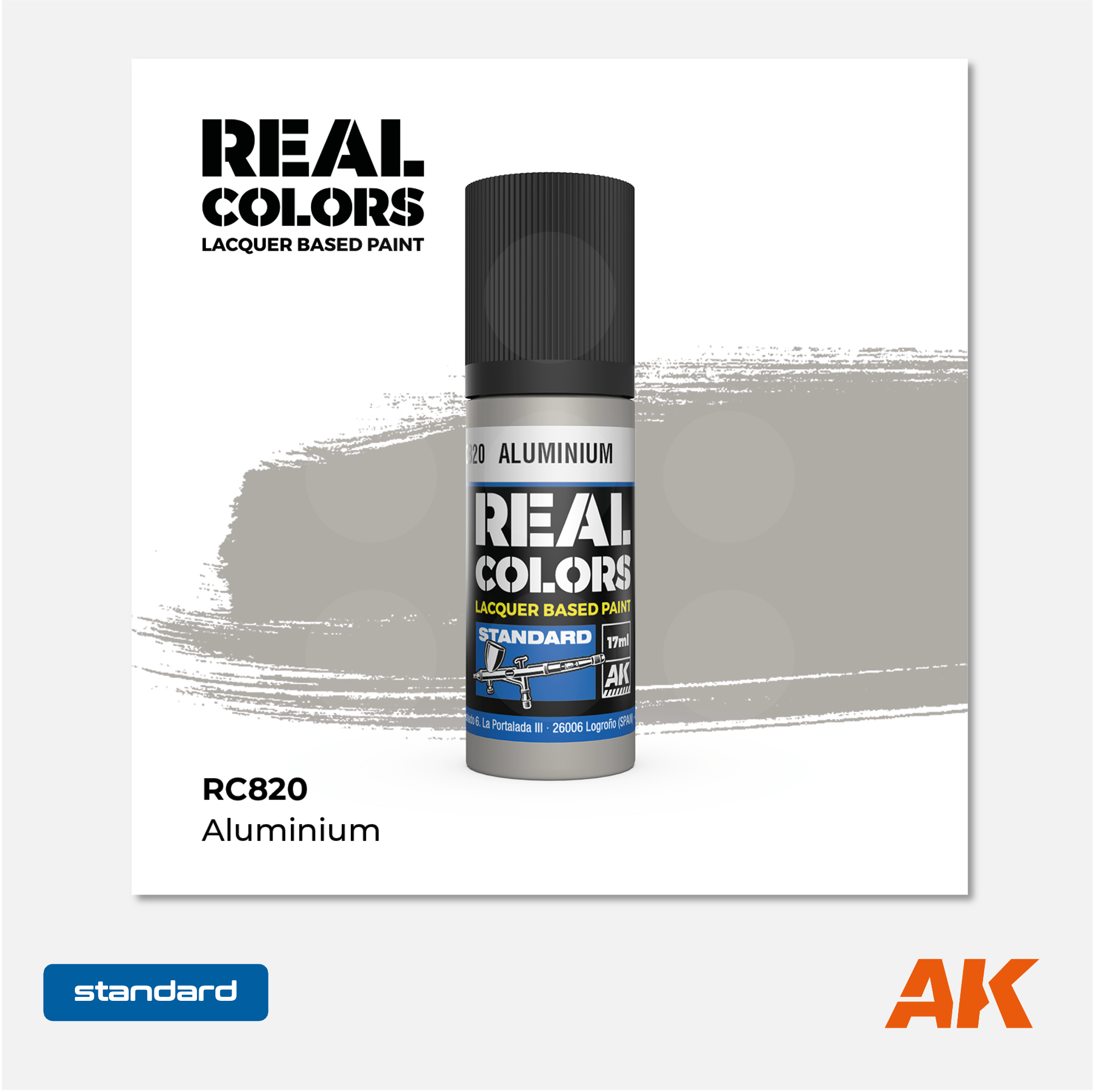 AK Interactive - Real Colors Lacquer Based Paint - Aluminium - RC820 - Gothaforce