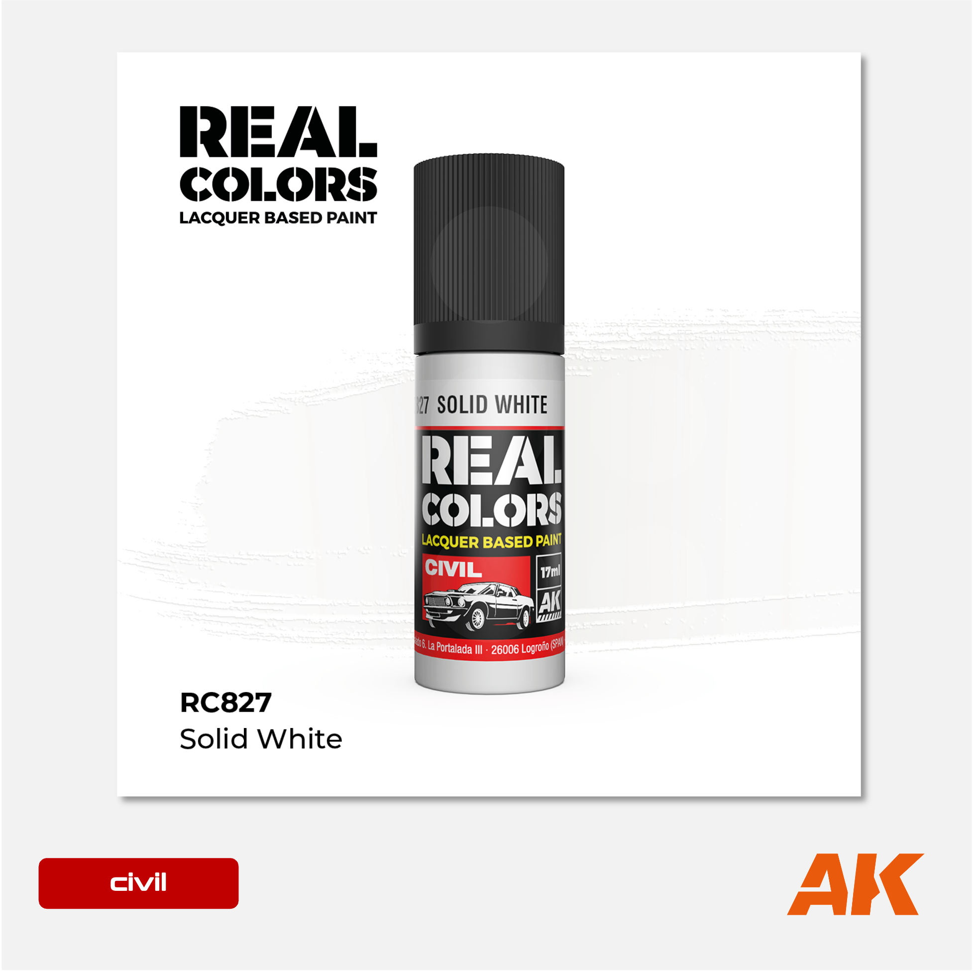 AK Interactive - Real Colors Lacquer Based Paint - Solid White - RC827 - Gothaforce