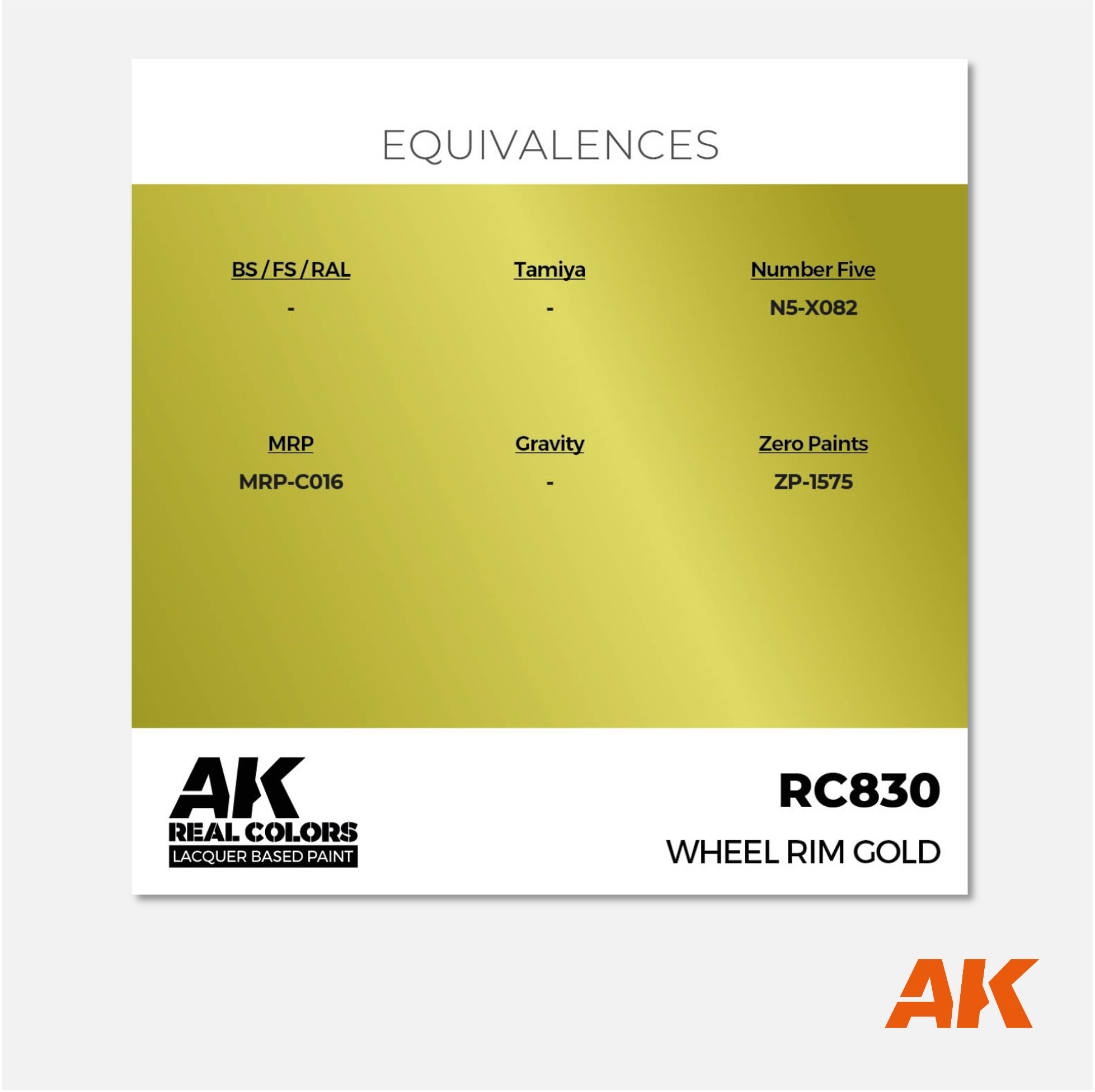 AK Interactive - Real Colors Lacquer Based Paint - Wheel Rim Gold - RC830 - Gothaforce