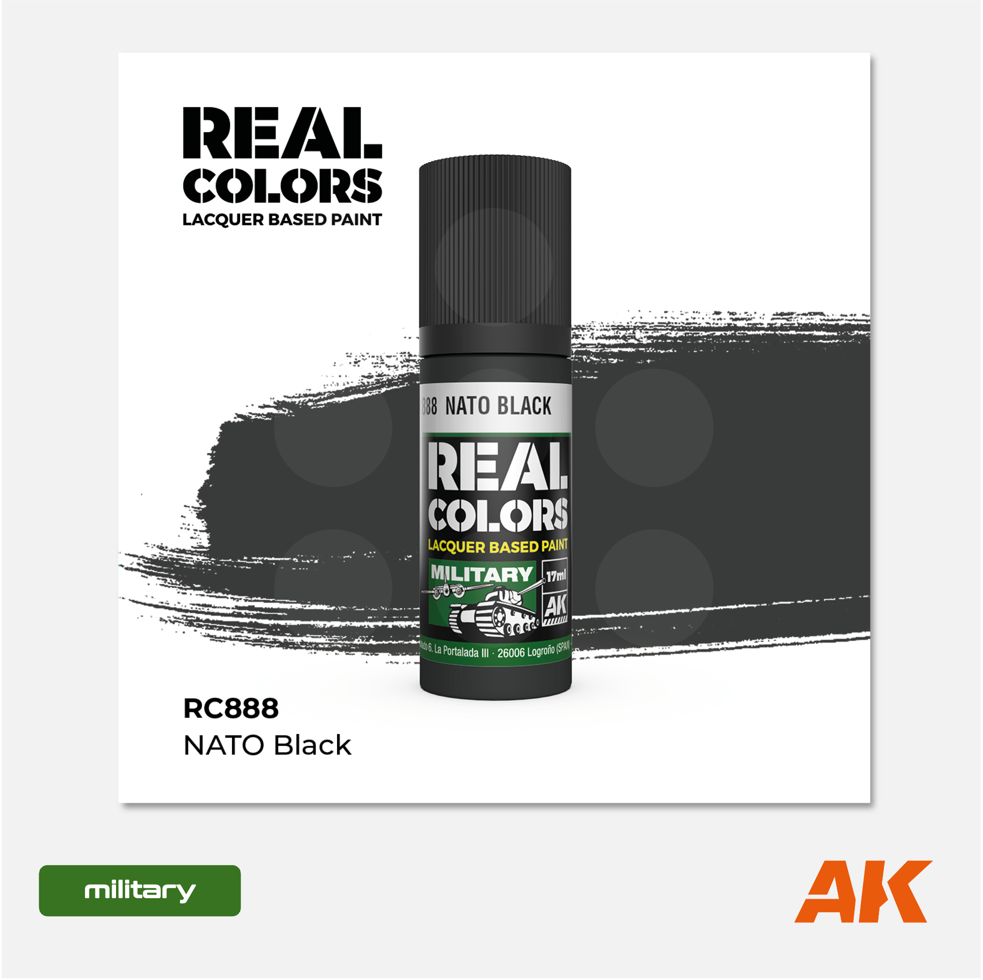 AK Interactive - Real Colors Lacquer Based Paint - NATO Black - RC888 - Gothaforce