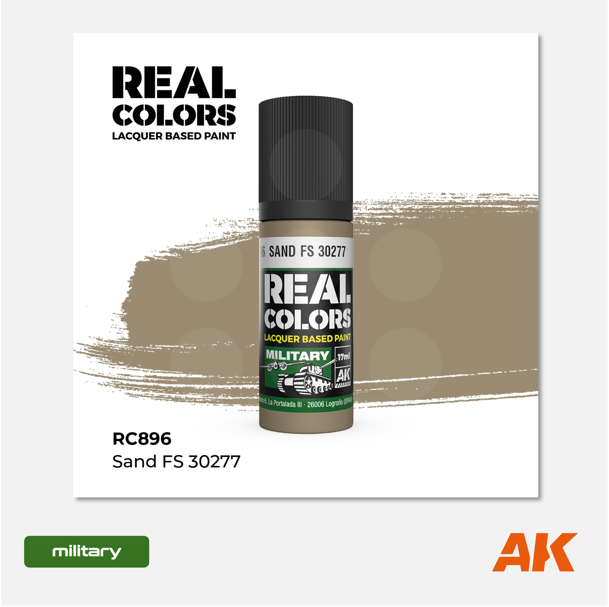 AK Interactive - Real Colors Lacquer Based Paint - Sand FS 30277 - RC896 - Gothaforce