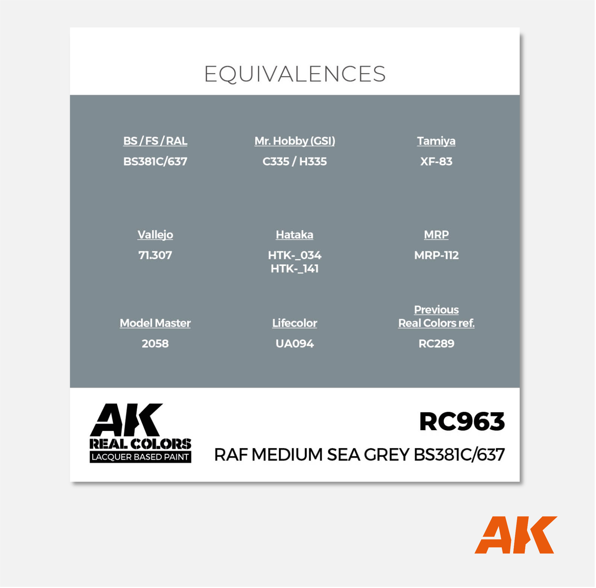 AK Real Colors - RAF Medium Sea Grey BS381c/637