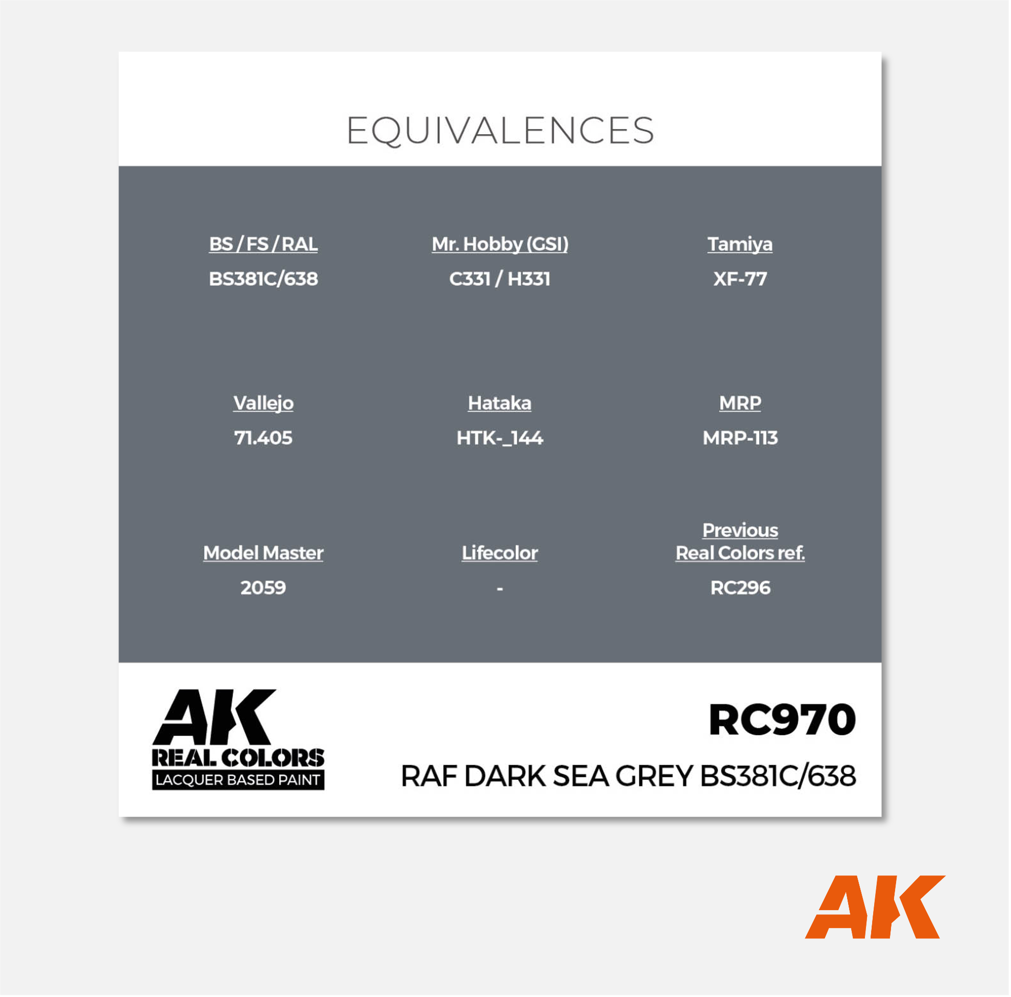 AK Real Colors - RAF Dark Sea Grey BS381c/638
