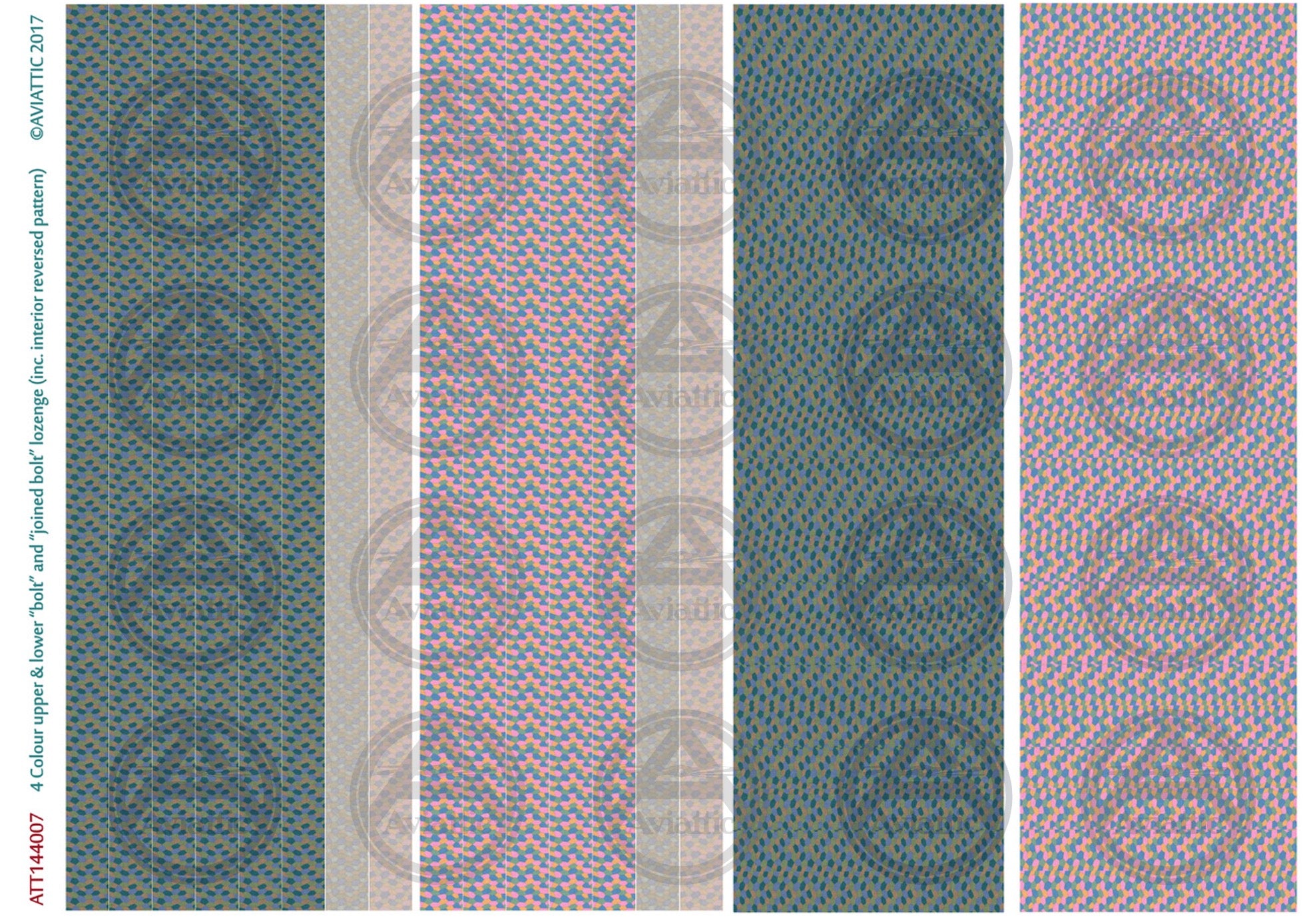 1/144 - 4 Colour upper & lower bolt and joined bolt lozenge (incl interior reversed)