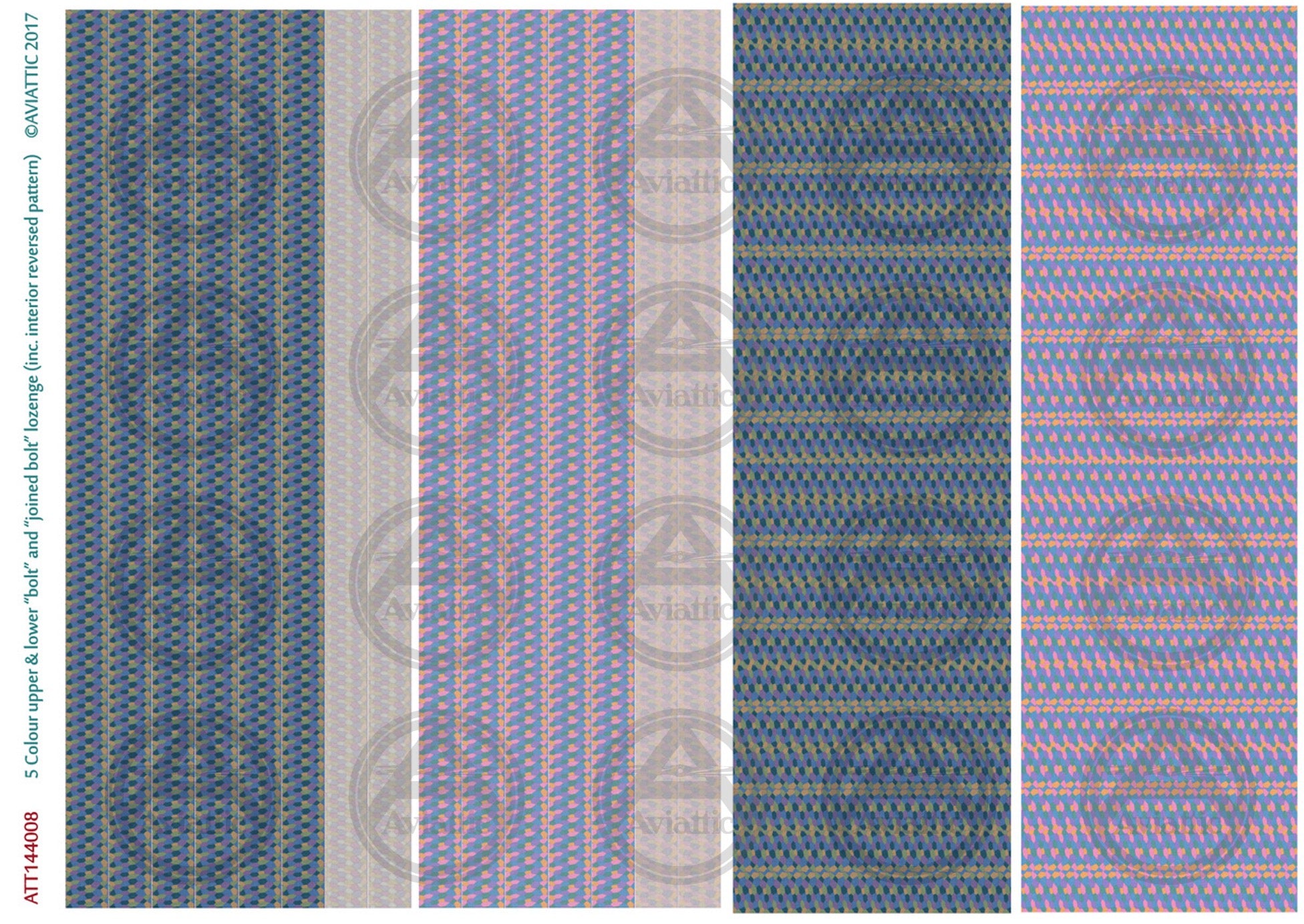 1/144 - 5 Colour upper & lower bolt and joined bolt lozenge (incl interior reversed) (Copy)