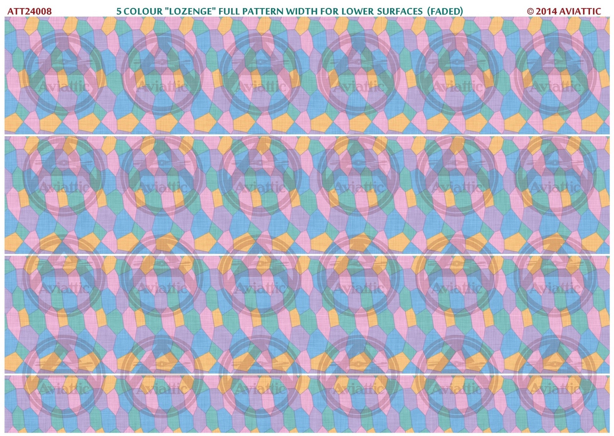 1/24 - 5 colour lozenge - full pattern - lower surfaces - faded
