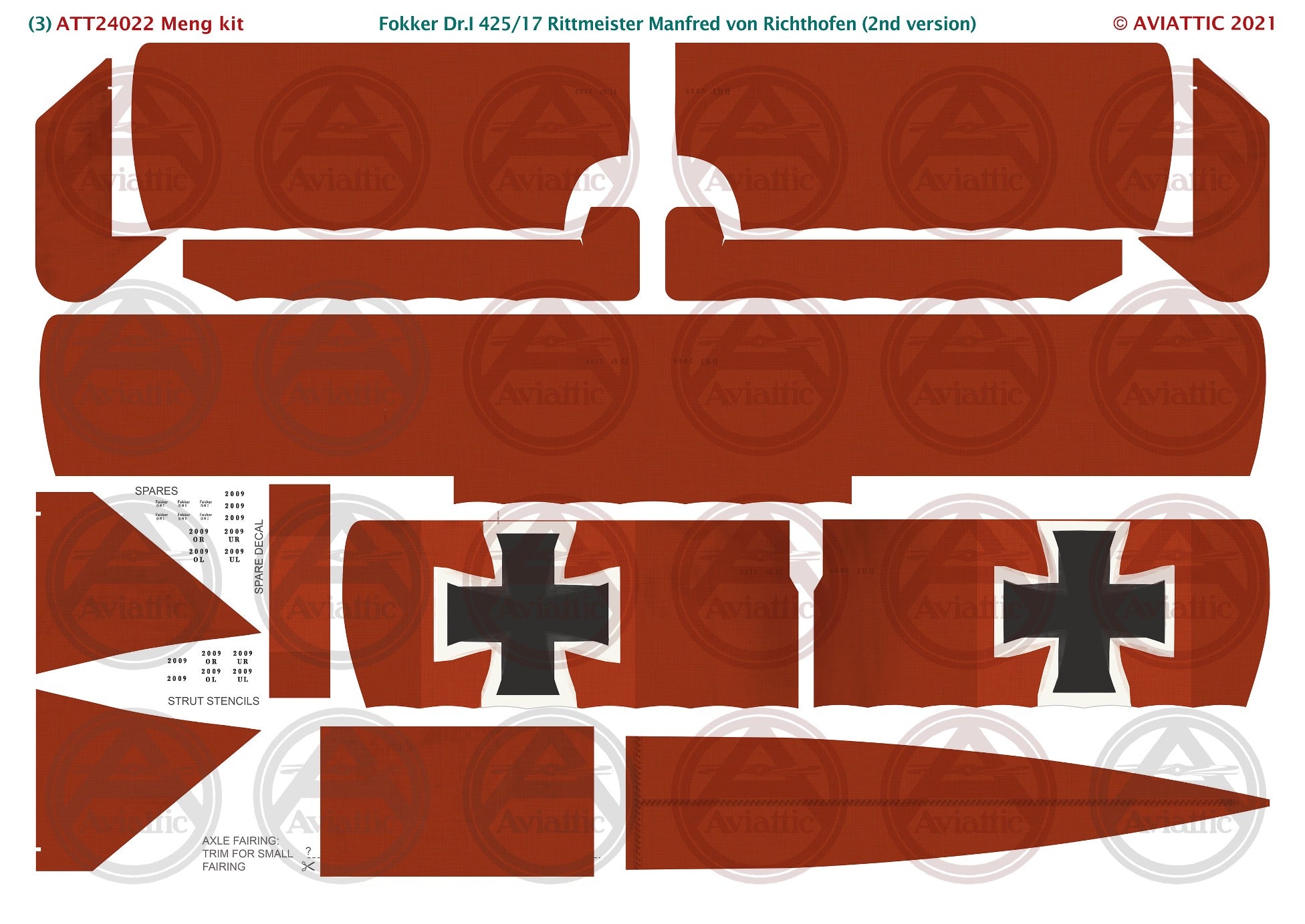 1/24 - Meng - Fokker Dr.I - 425/17 Rittmeister Manfred von Richthofen - 2nd version