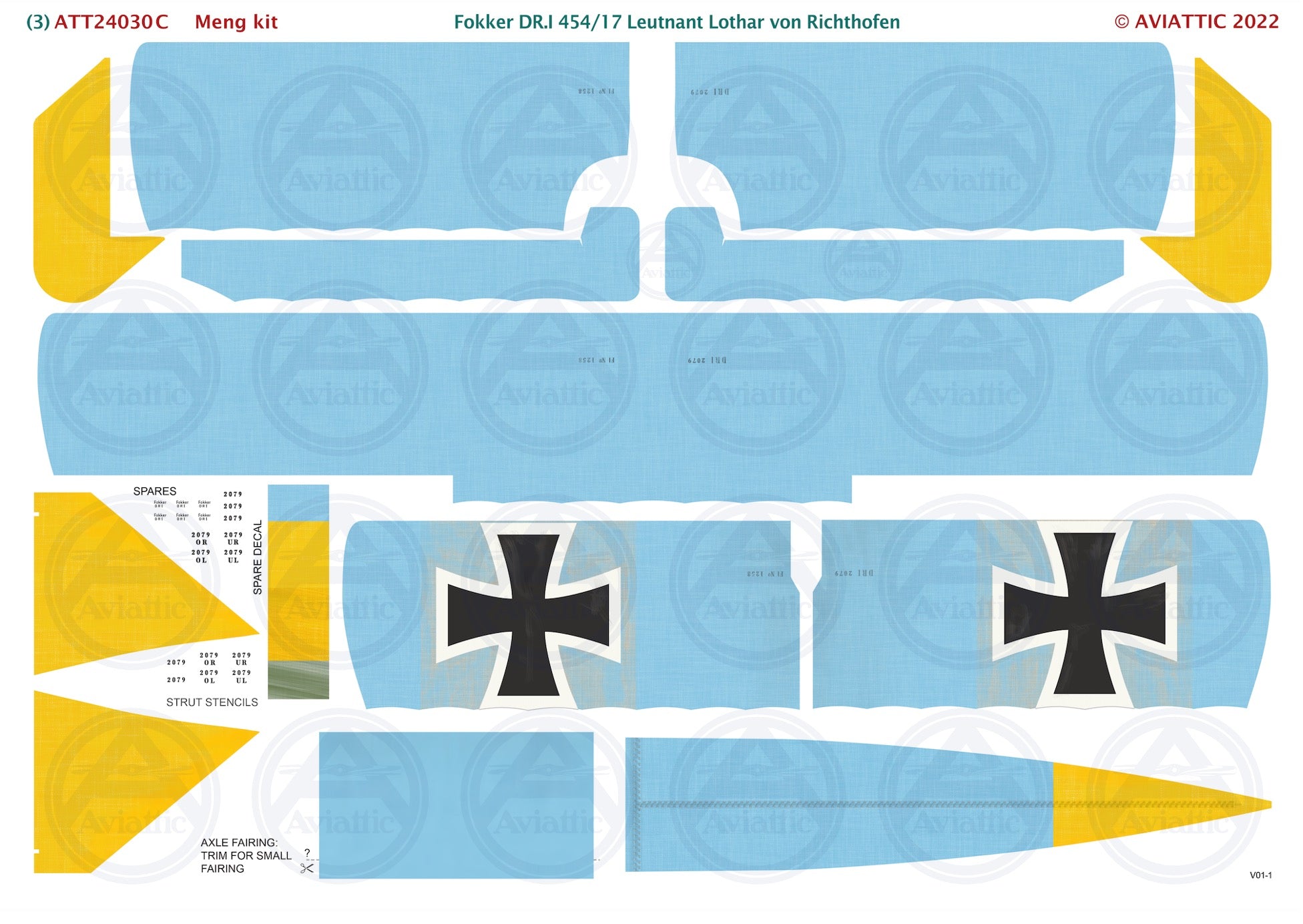 1/24 - Meng - Fokker Dr.I - 454/17 Lt. Lothar von Richthofen scheme C