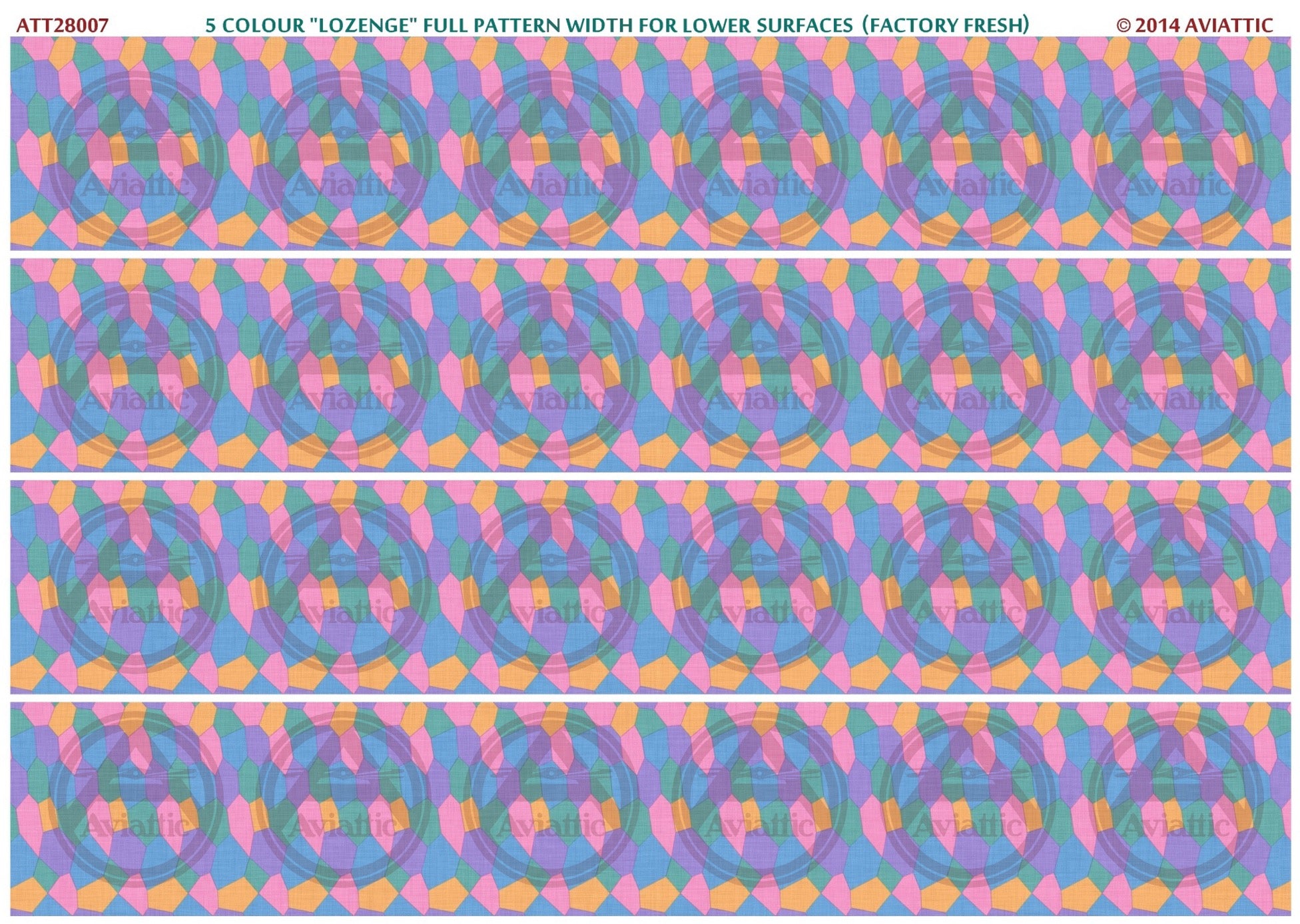 1/28 - 5 colour lozenge - full pattern - lower surfaces - factory fresh