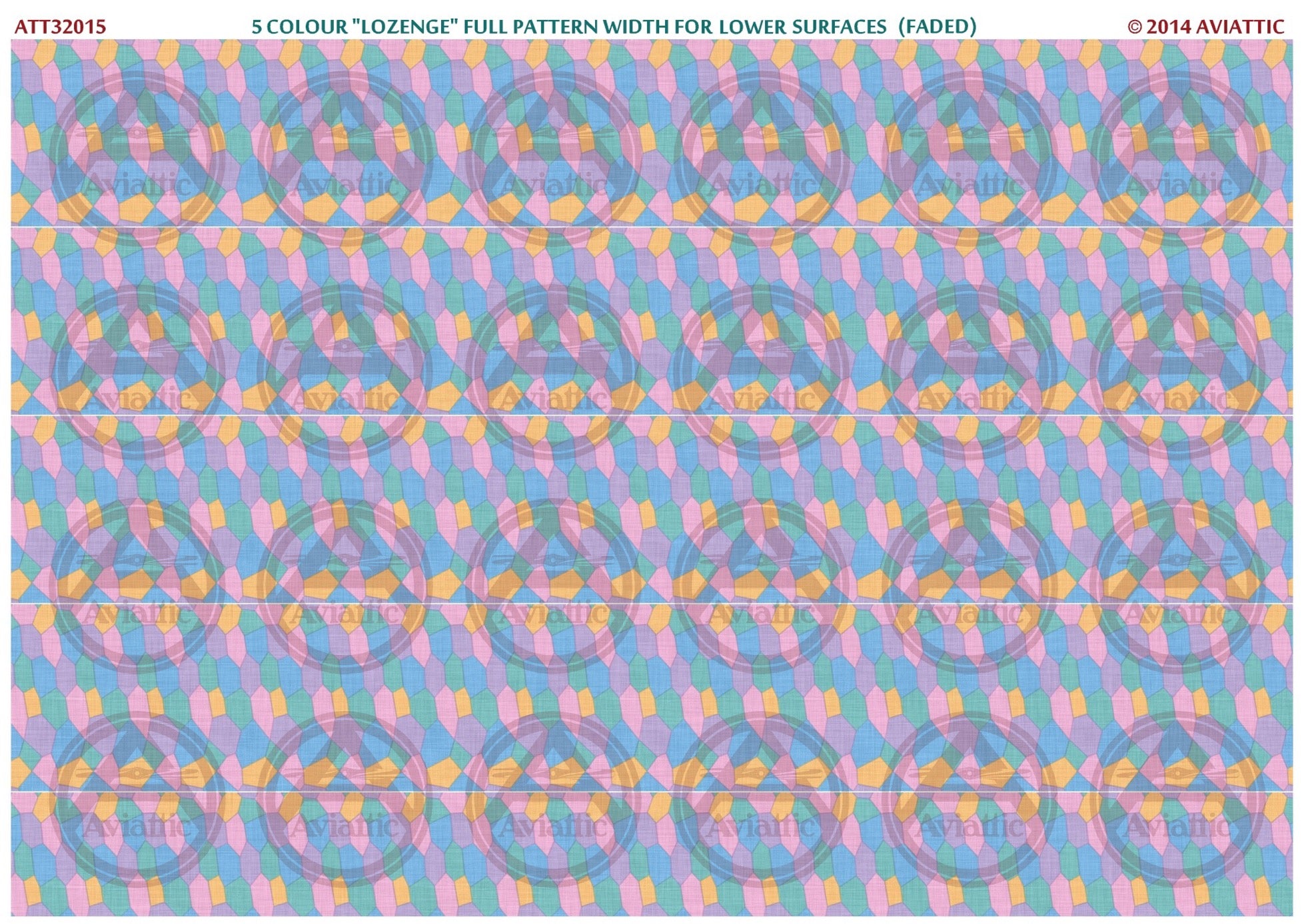 1/32 - 5 colour lozenge - full pattern - lower surfaces - faded