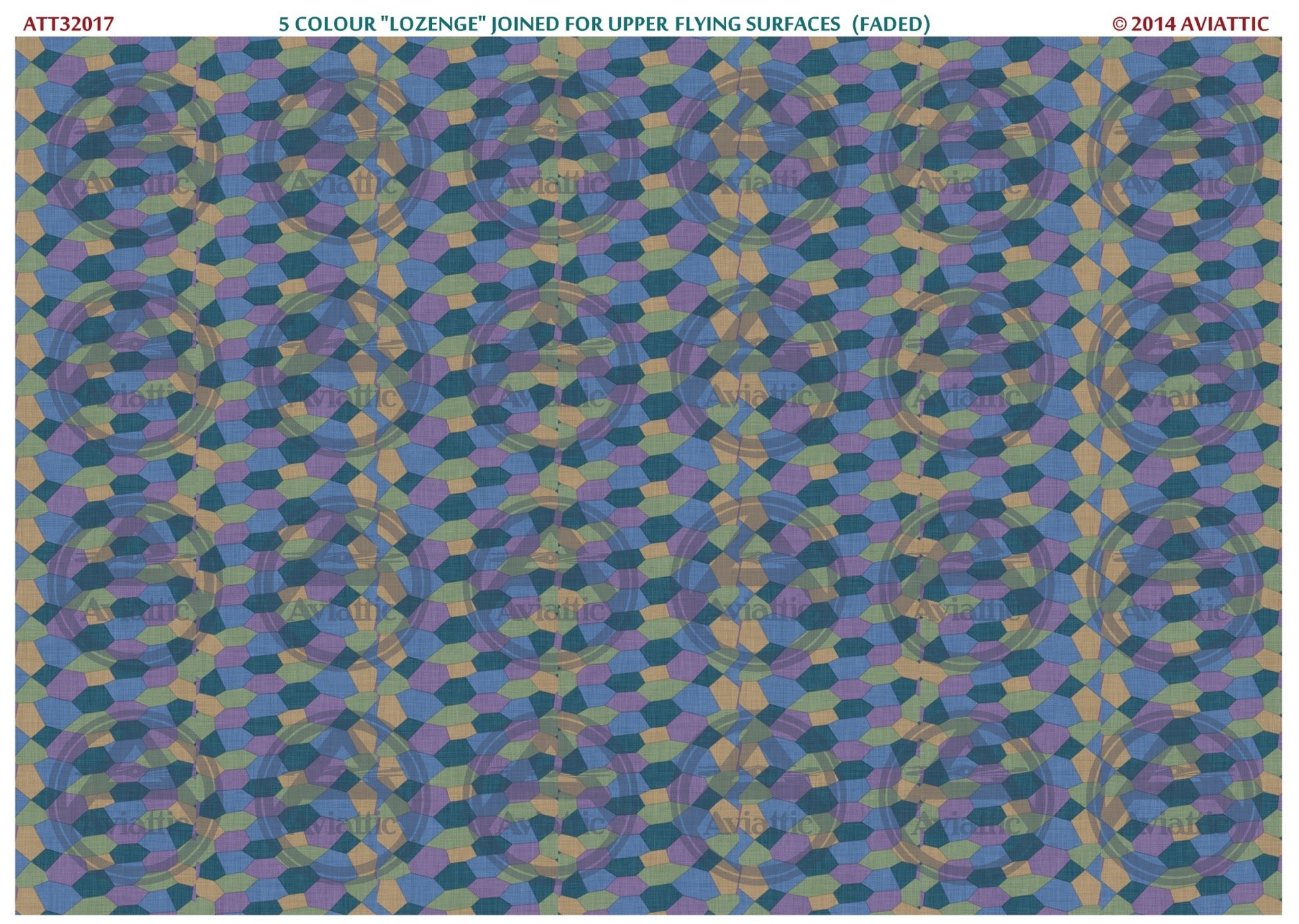 1/32 - 5 colour lozenge - joined - upper flying surfaces - faded