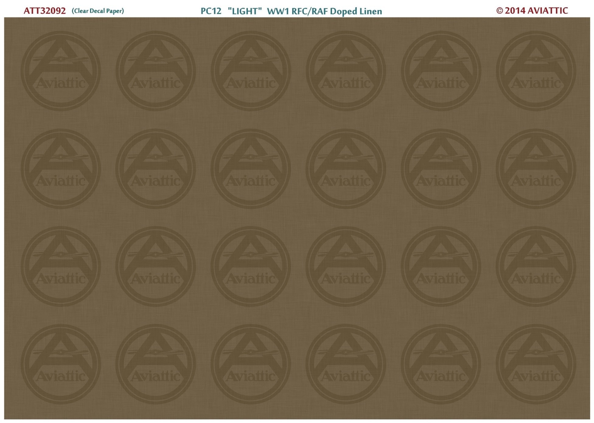 RFC/RAF Doped Linen - PC12 light (white decal paper!!)