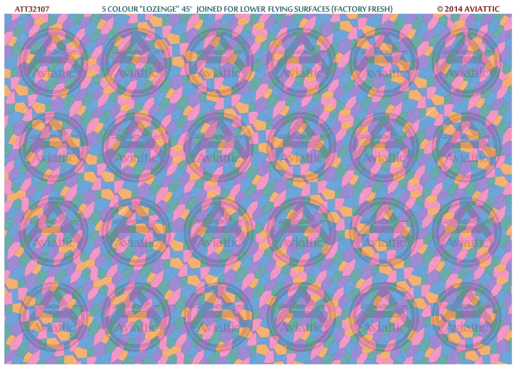 1/32 - 5 colour lozenge 45 degrees - joined - lower flying surfaces - factory fresh