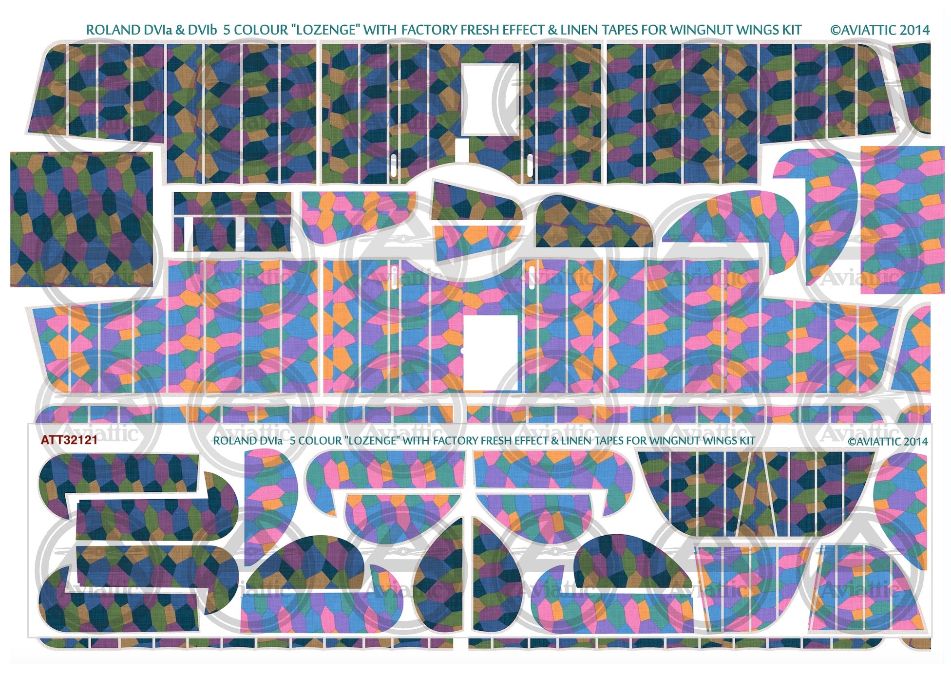 1/32 - Wingnut Wings - Roland D.VIa - 5 colour lozenge - linen tapes - factory fresh