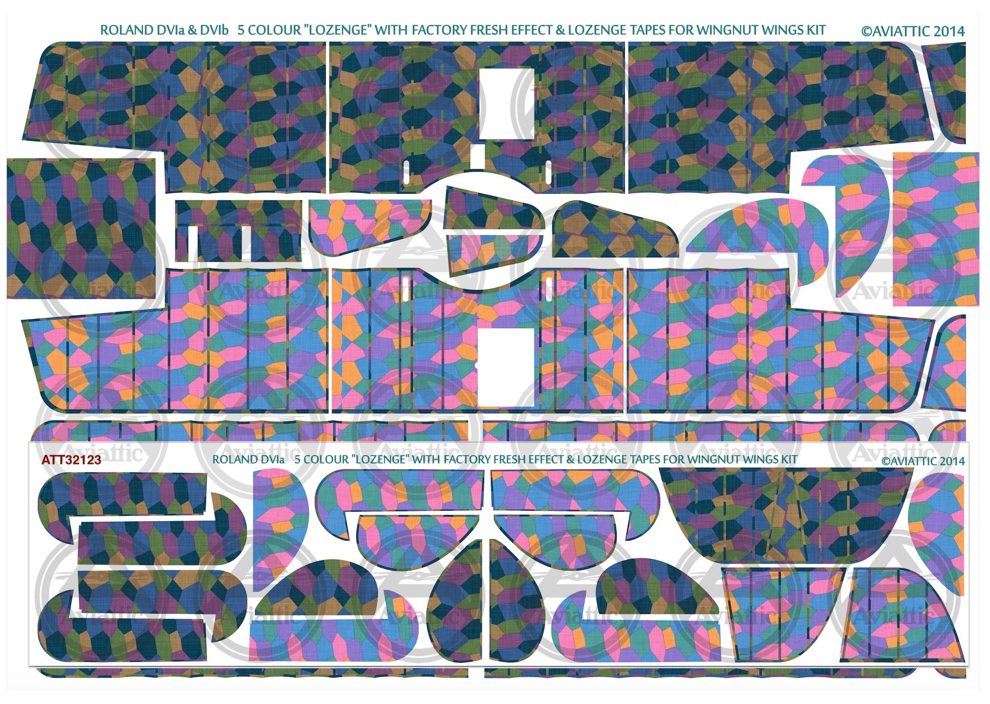1/32 - Wingnut Wings - Roland D.VIa - 5 colour lozenge - lozenge tapes - factory fresh