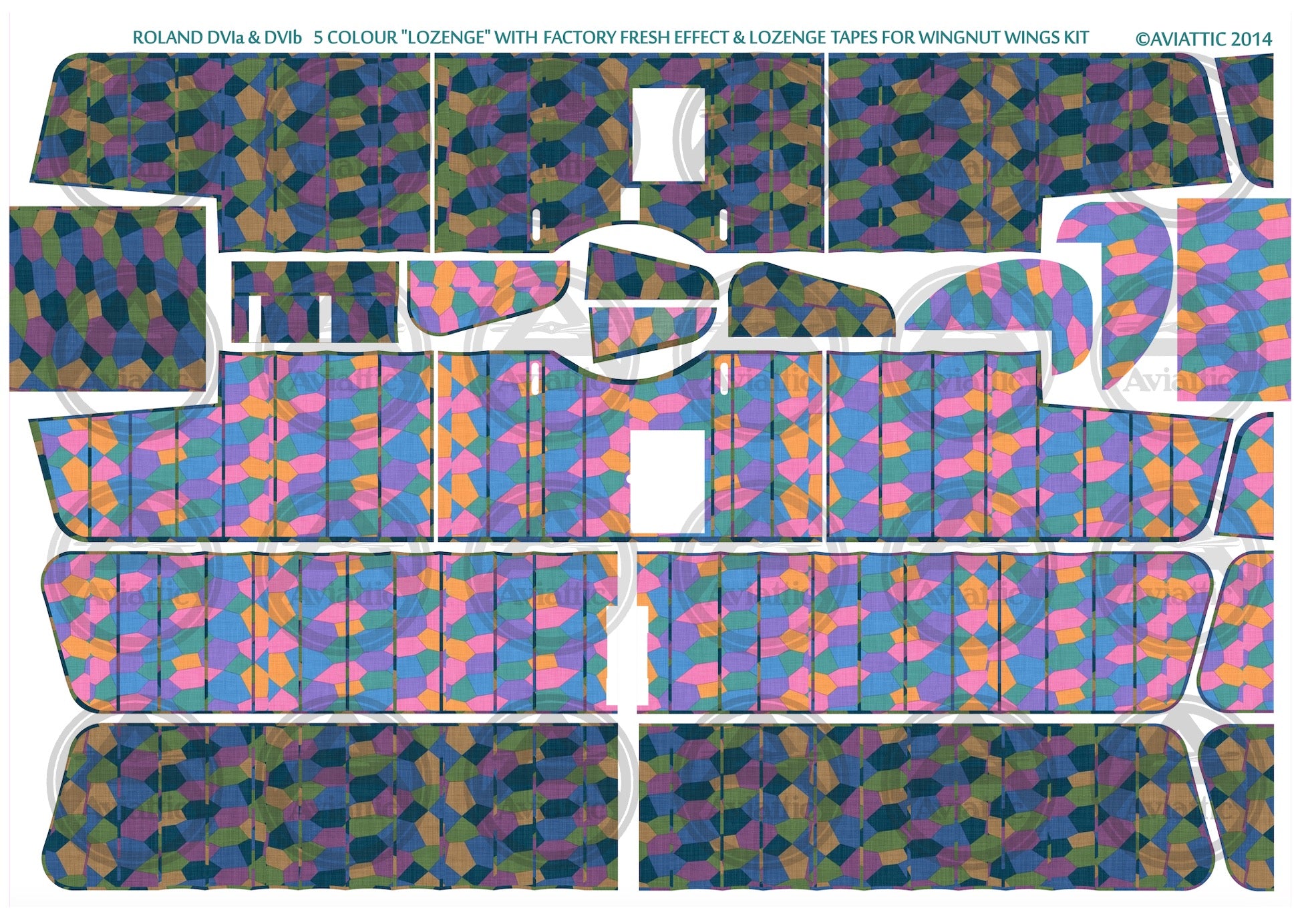1/32 - Wingnut Wings - Roland D.VIa - 5 colour lozenge - lozenge tapes - factory fresh