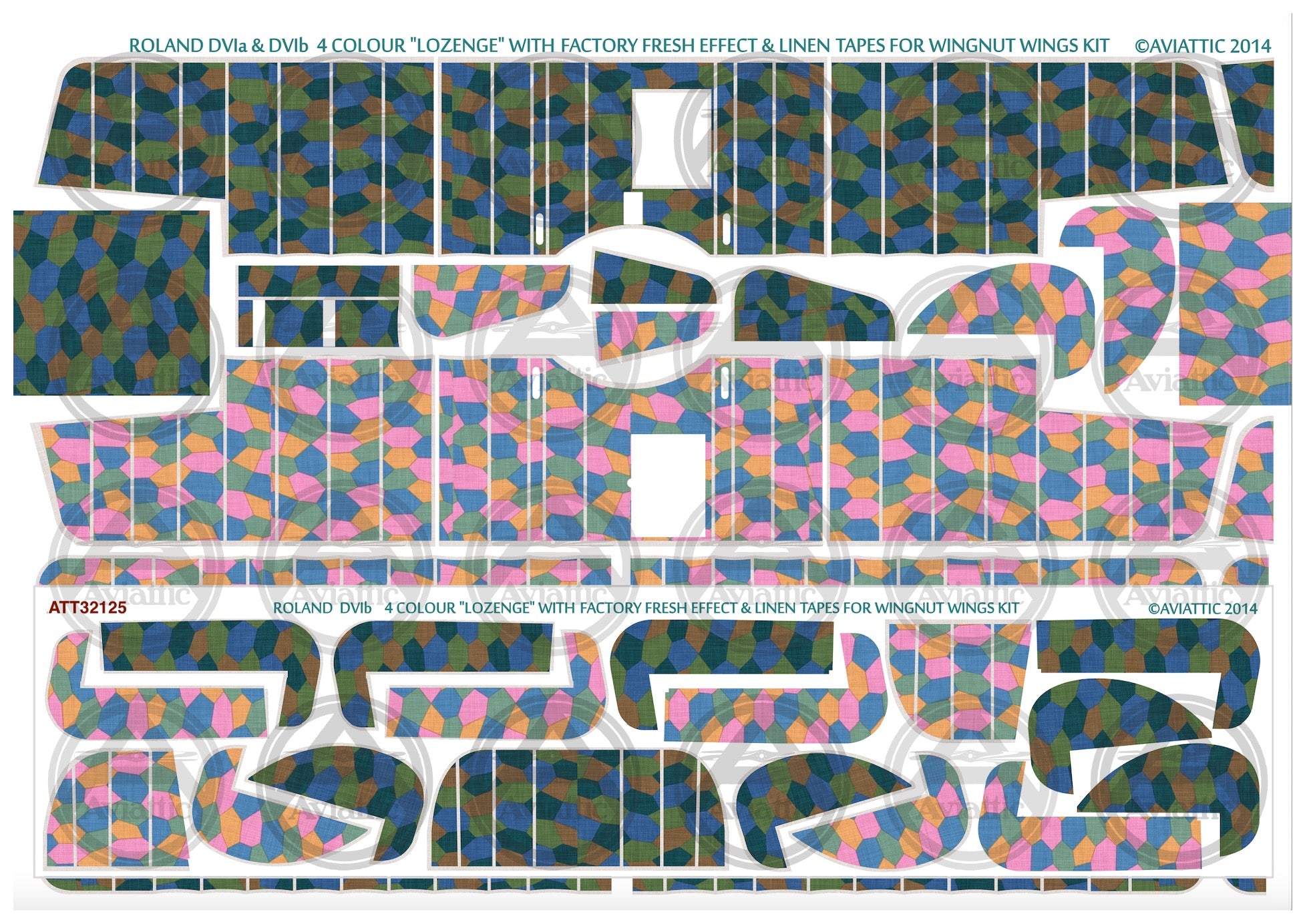 1/32 - Wingnut Wings - Roland D.VIb - 4 colour lozenge - linen tapes - factory fresh