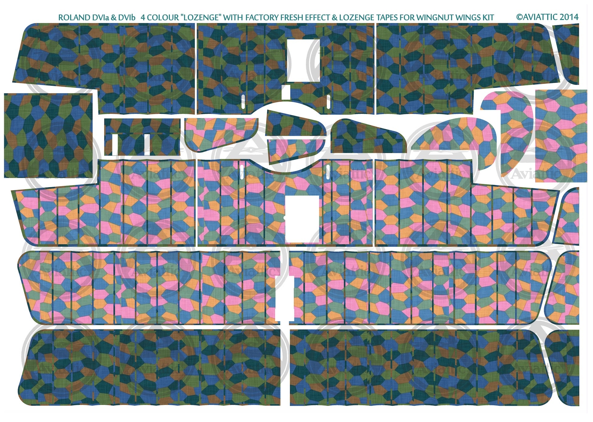 1/32 - Wingnut Wings - Roland D.VIb - 4 colour lozenge - lozenge tapes - factory fresh