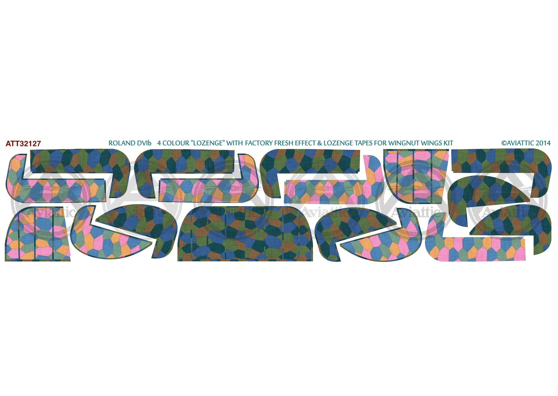 1/32 - Wingnut Wings - Roland D.VIb - 4 colour lozenge - lozenge tapes - factory fresh