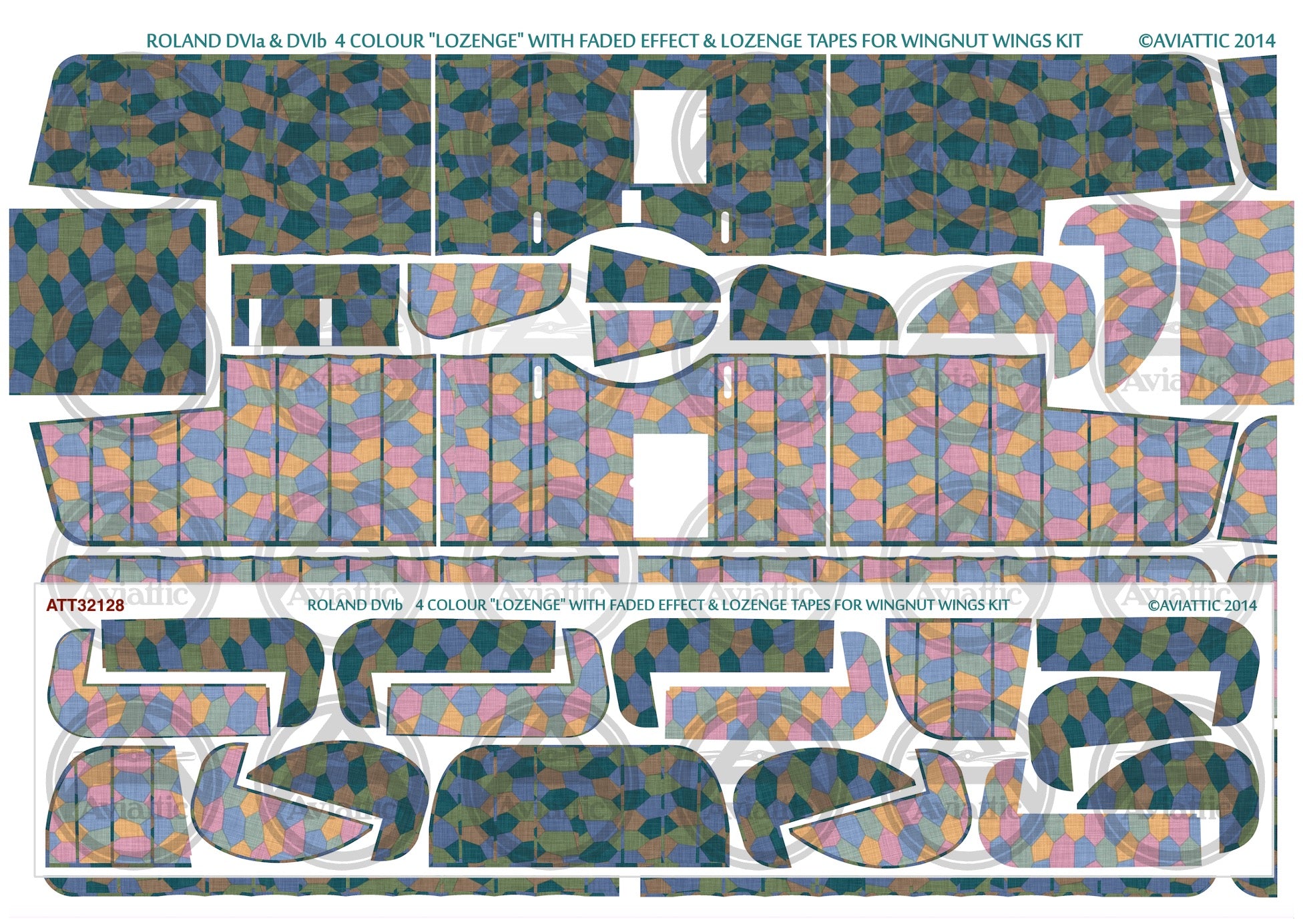 1/32 - Wingnut Wings - Roland D.VIb - 4 colour lozenge - lozenge tapes - faded