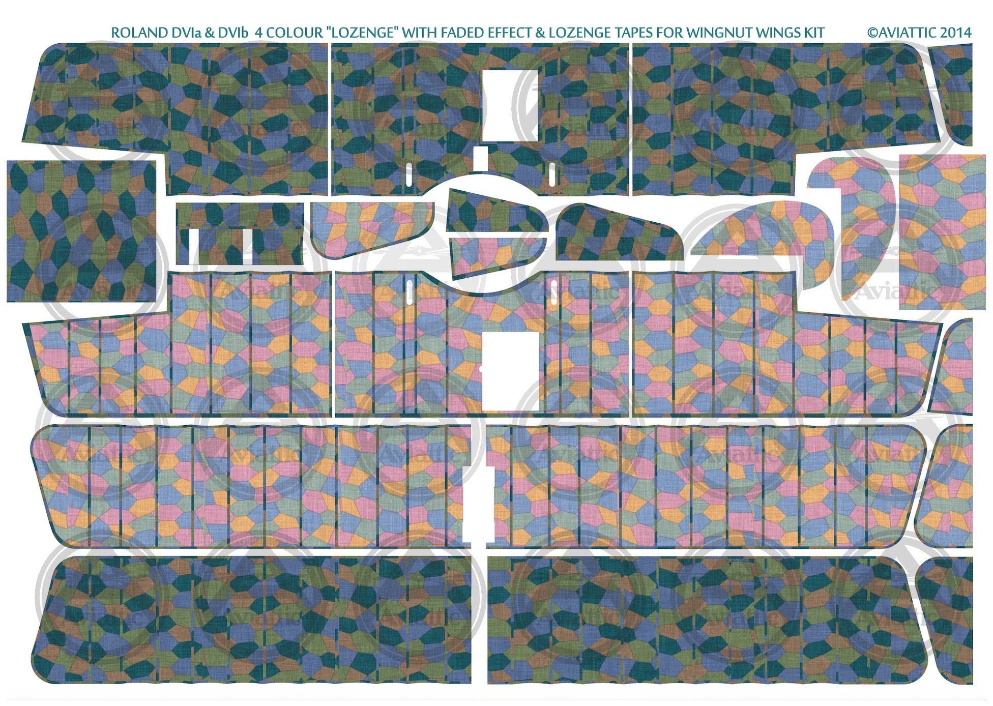 1/32 - Wingnut Wings - Roland D.VIb - 4 colour lozenge - lozenge tapes - faded