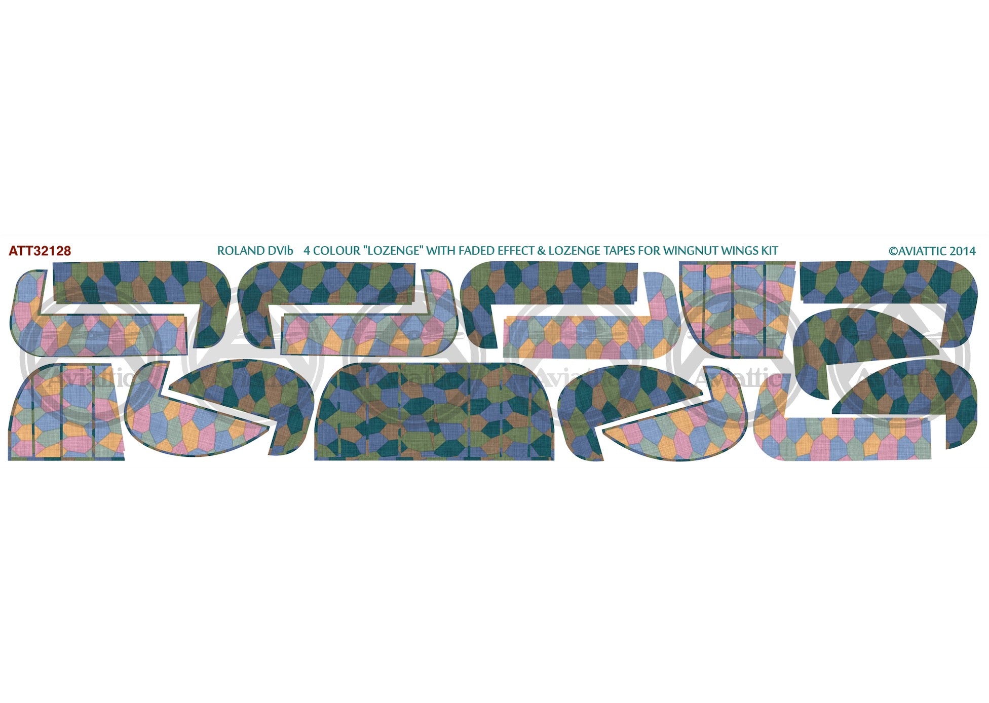 1/32 - Wingnut Wings - Roland D.VIb - 4 colour lozenge - lozenge tapes - faded
