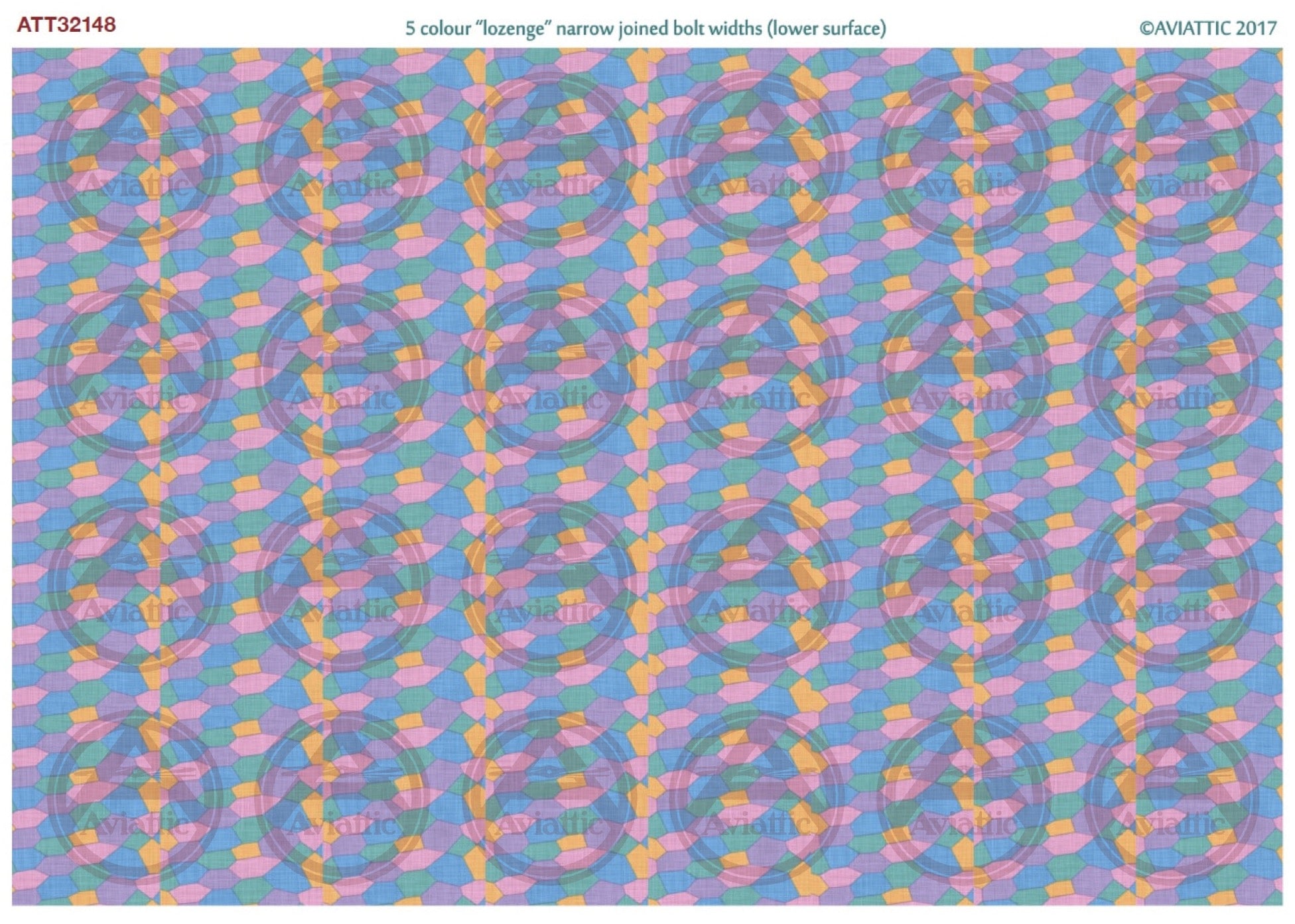 1/32 - 5 colour Lozenge narrow joined bolt widths (lower surface)